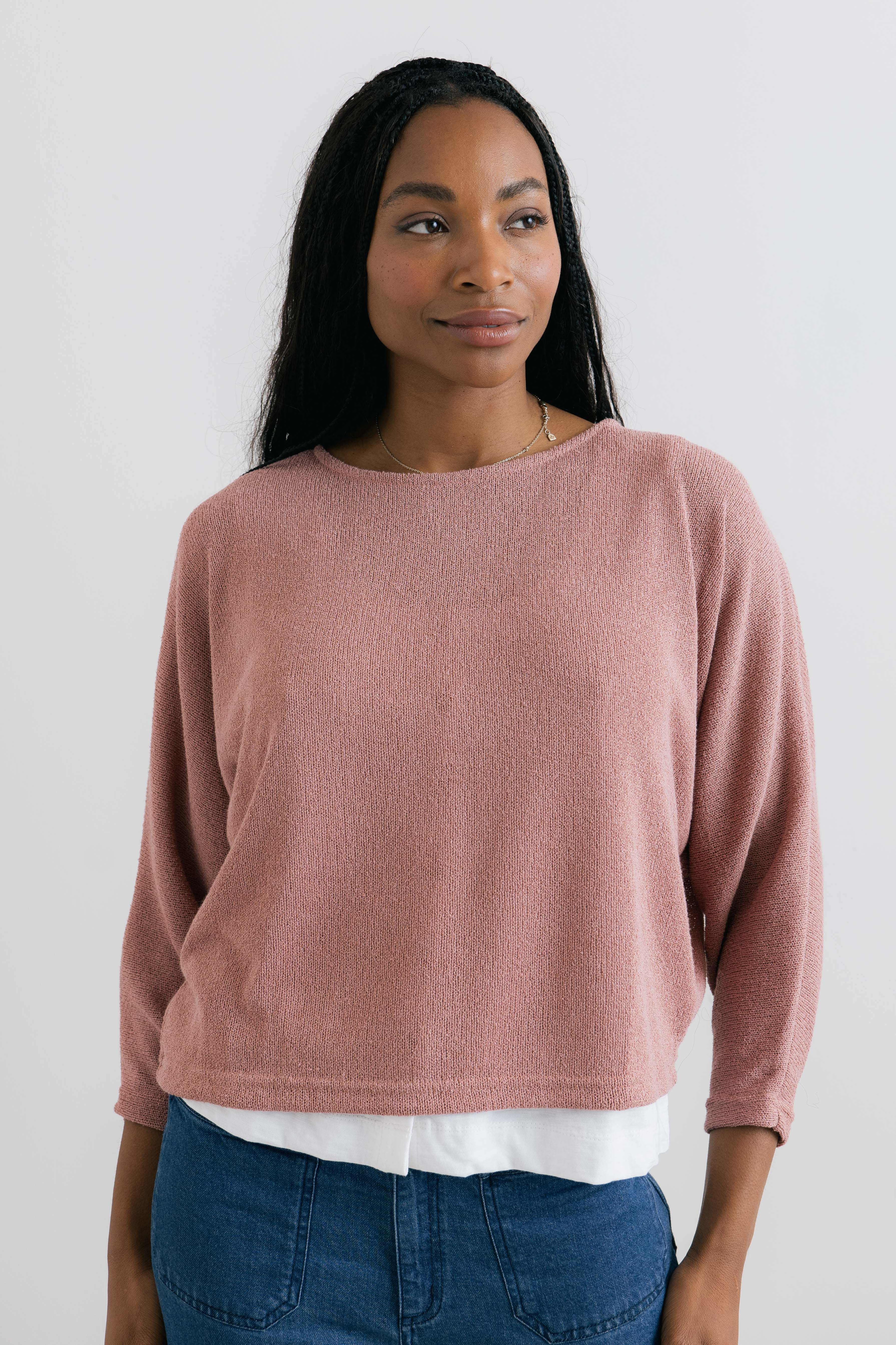 Penny Batwing Crossover Jumper Soft Pink - Image 7