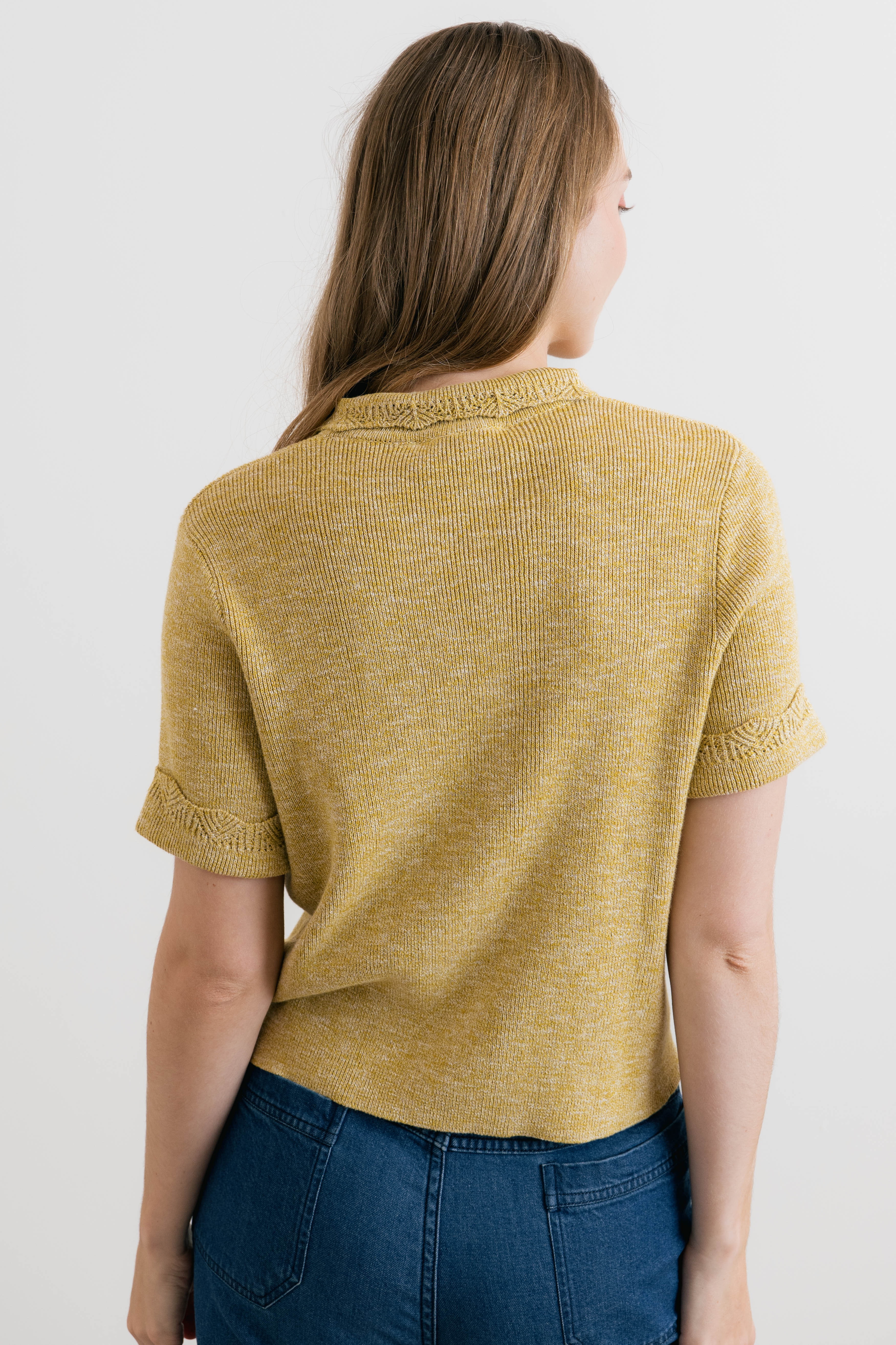Phoebe Short Sleeve Knitted Jacket Lime - Image 4
