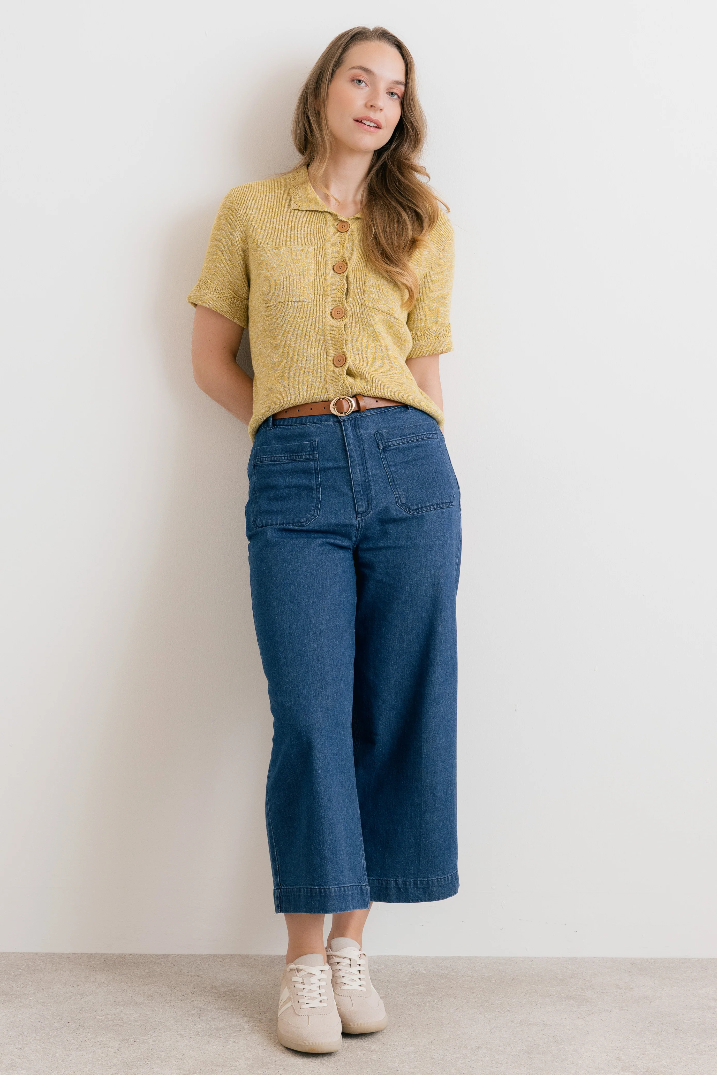 Phoebe Short Sleeve Knitted Jacket Lime - Image 6