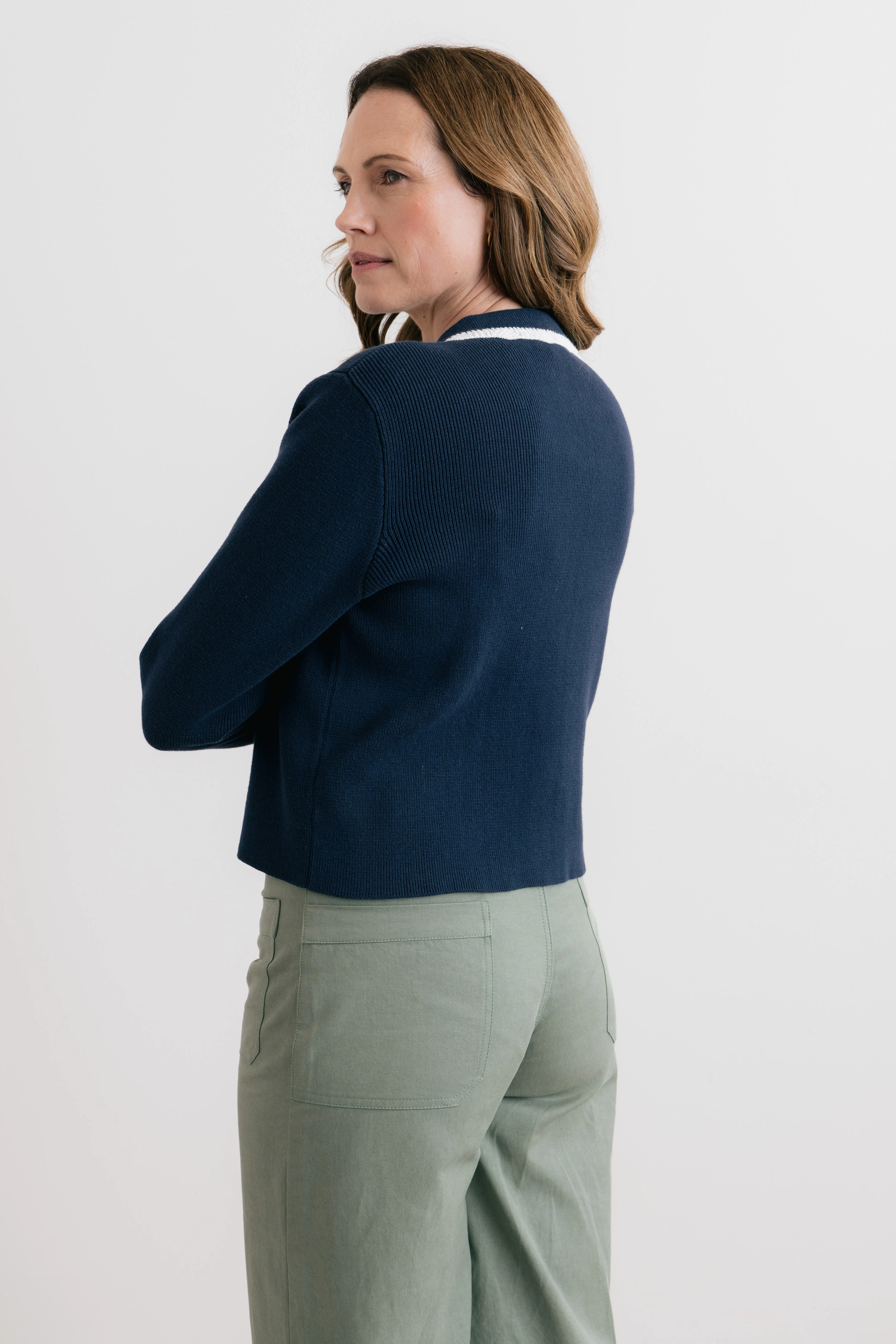 Piper Knitted Jacket Navy - Image 5