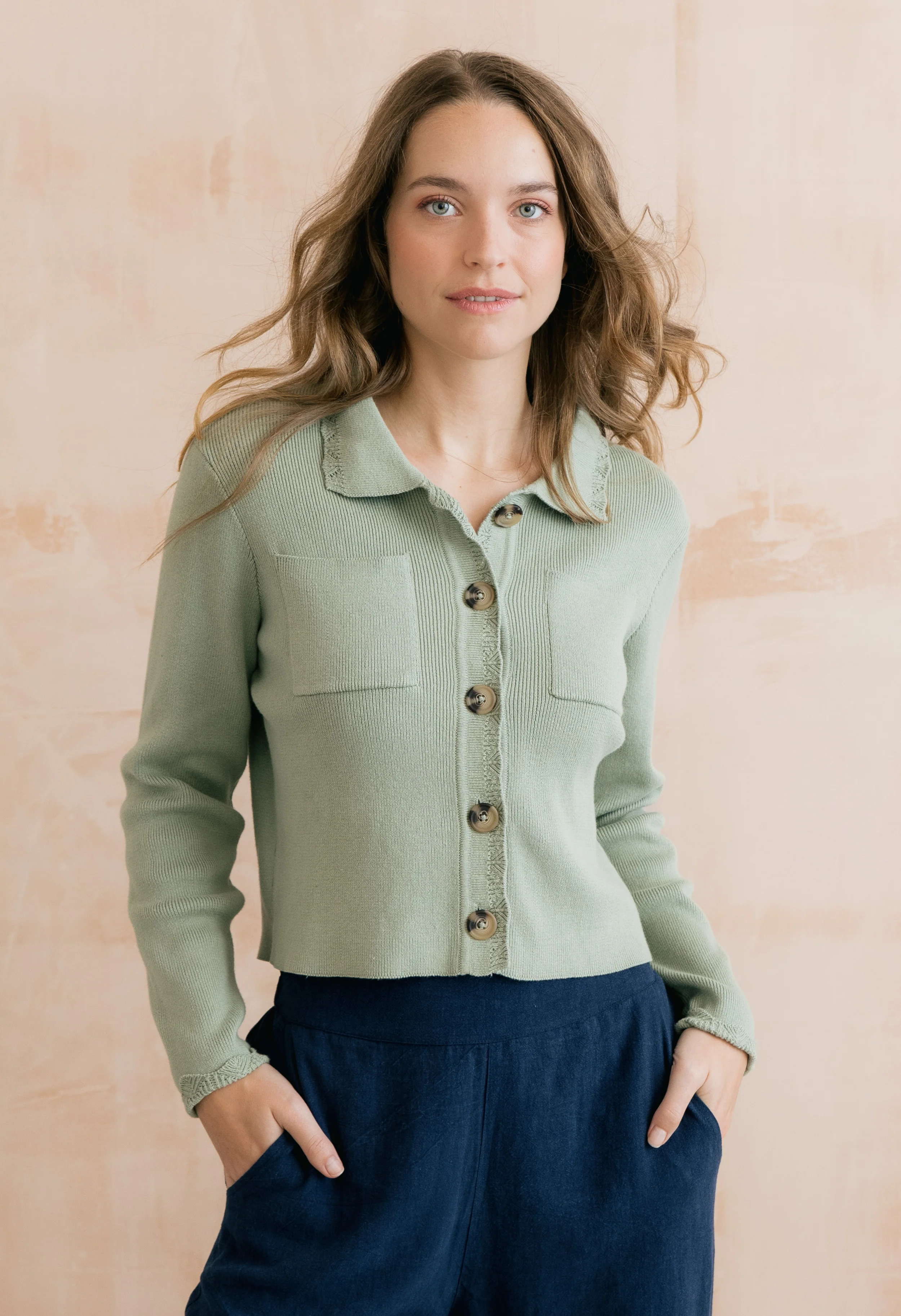 Piper Knitted Jacket Silver Sage - Image 6