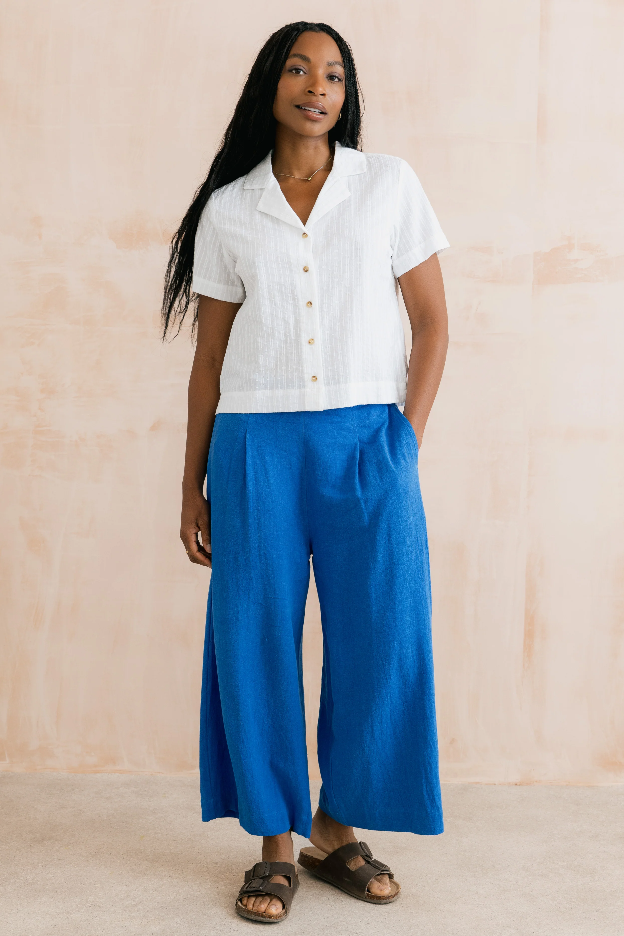 Pippa Embroidered Cotton Shirt White - Image 3