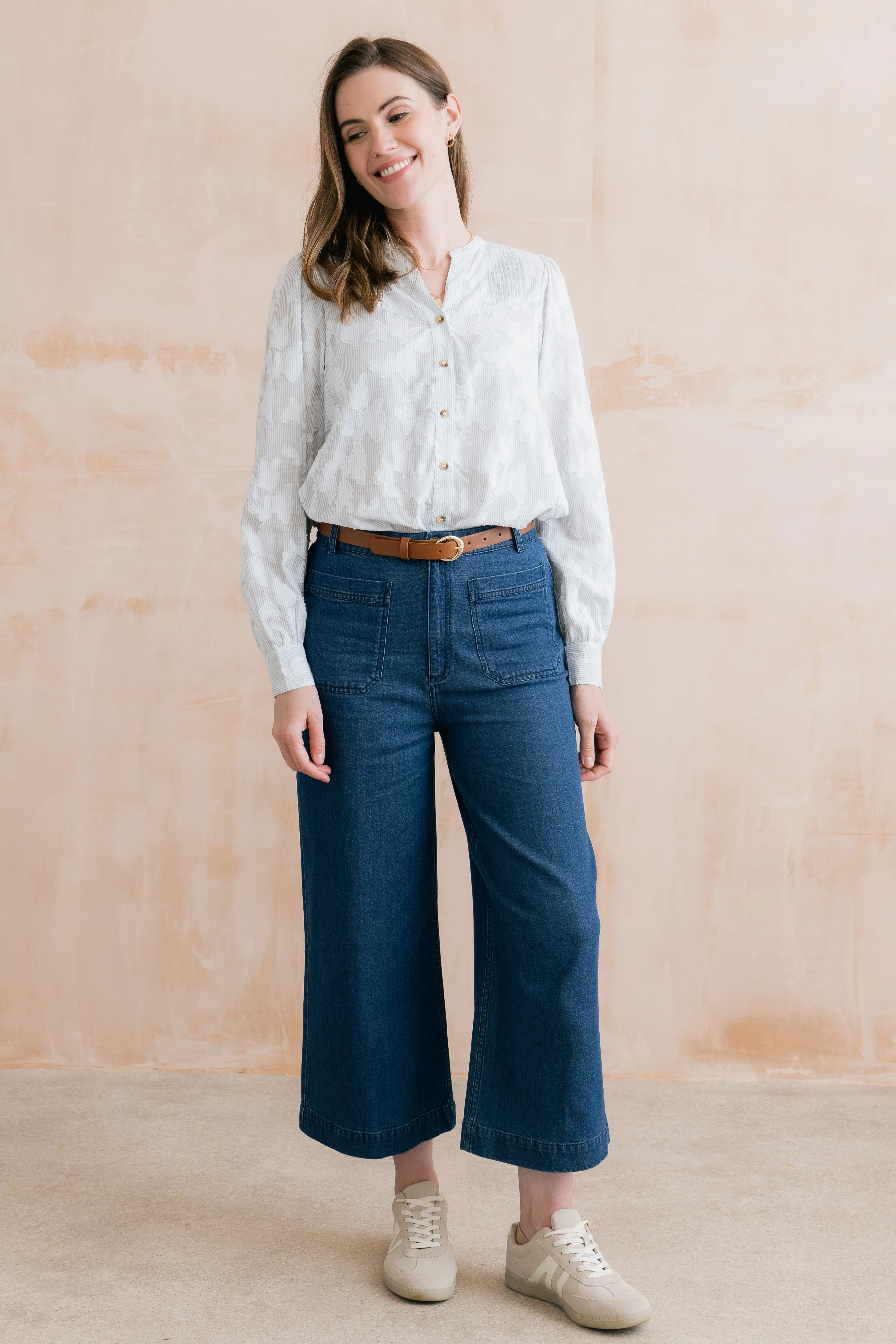 Poplar Cotton Jacquard Blouse Laurel - Image 3