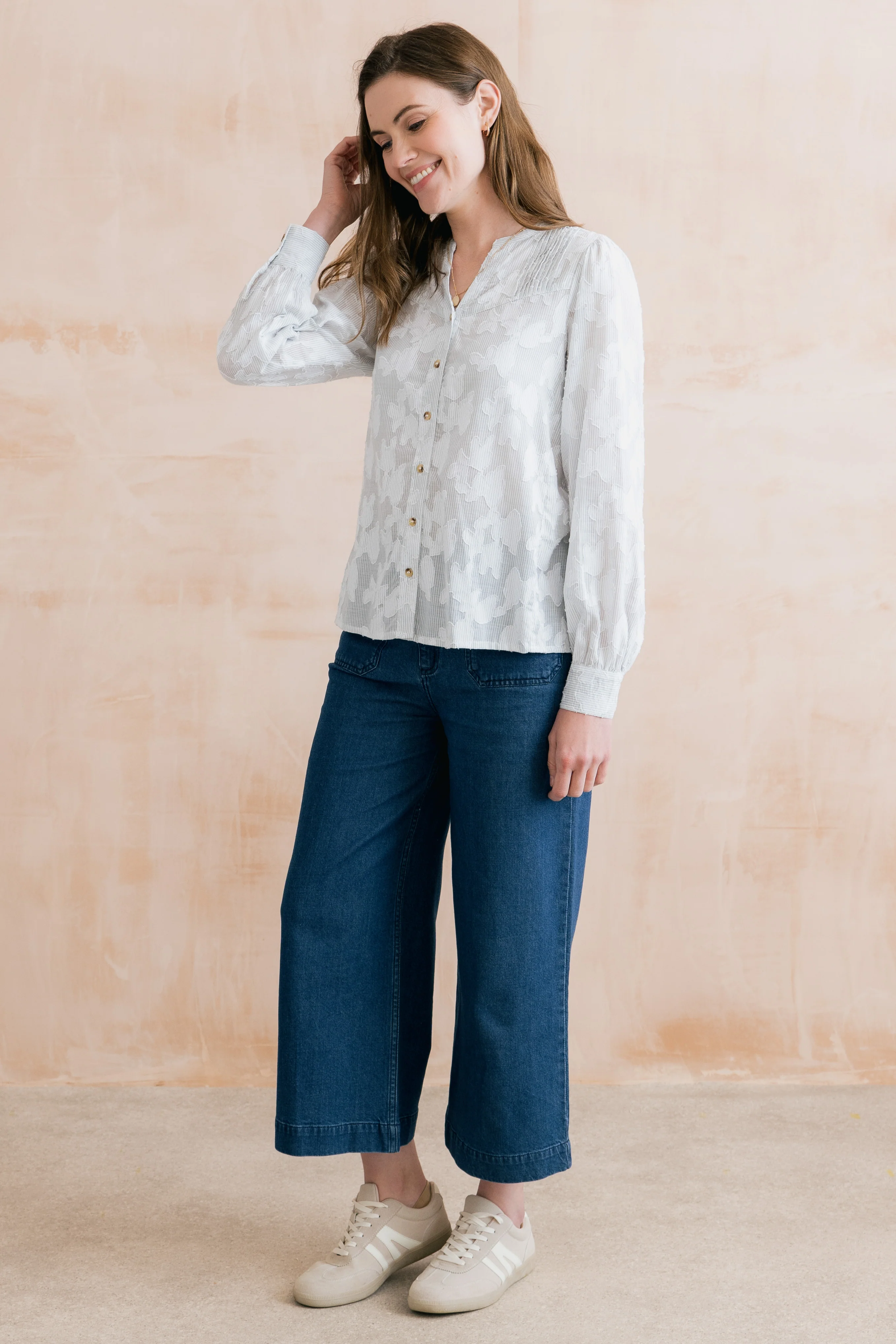 Poplar Cotton Jacquard Blouse Laurel - Image 6