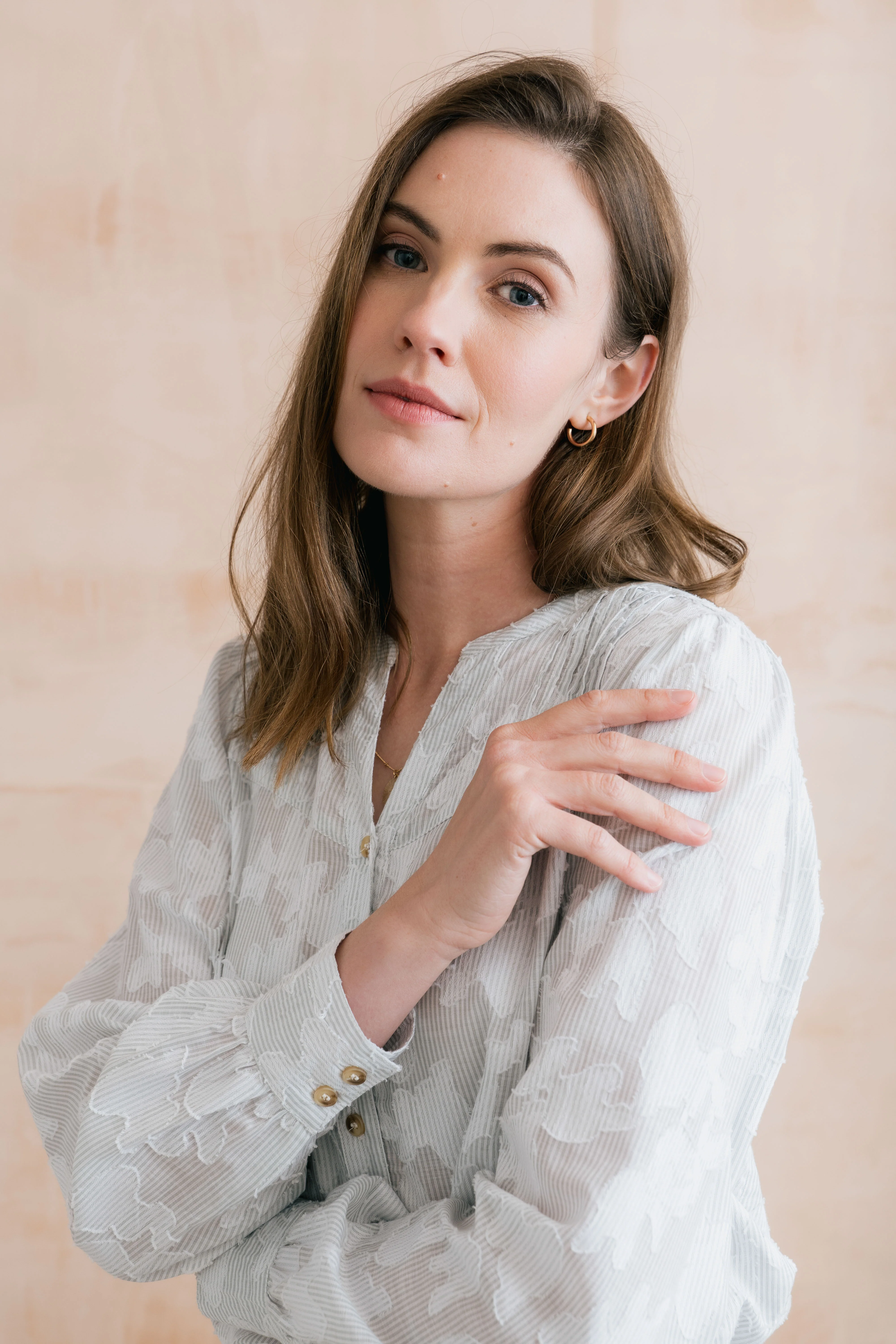 Poplar Cotton Jacquard Blouse Laurel - Image 8