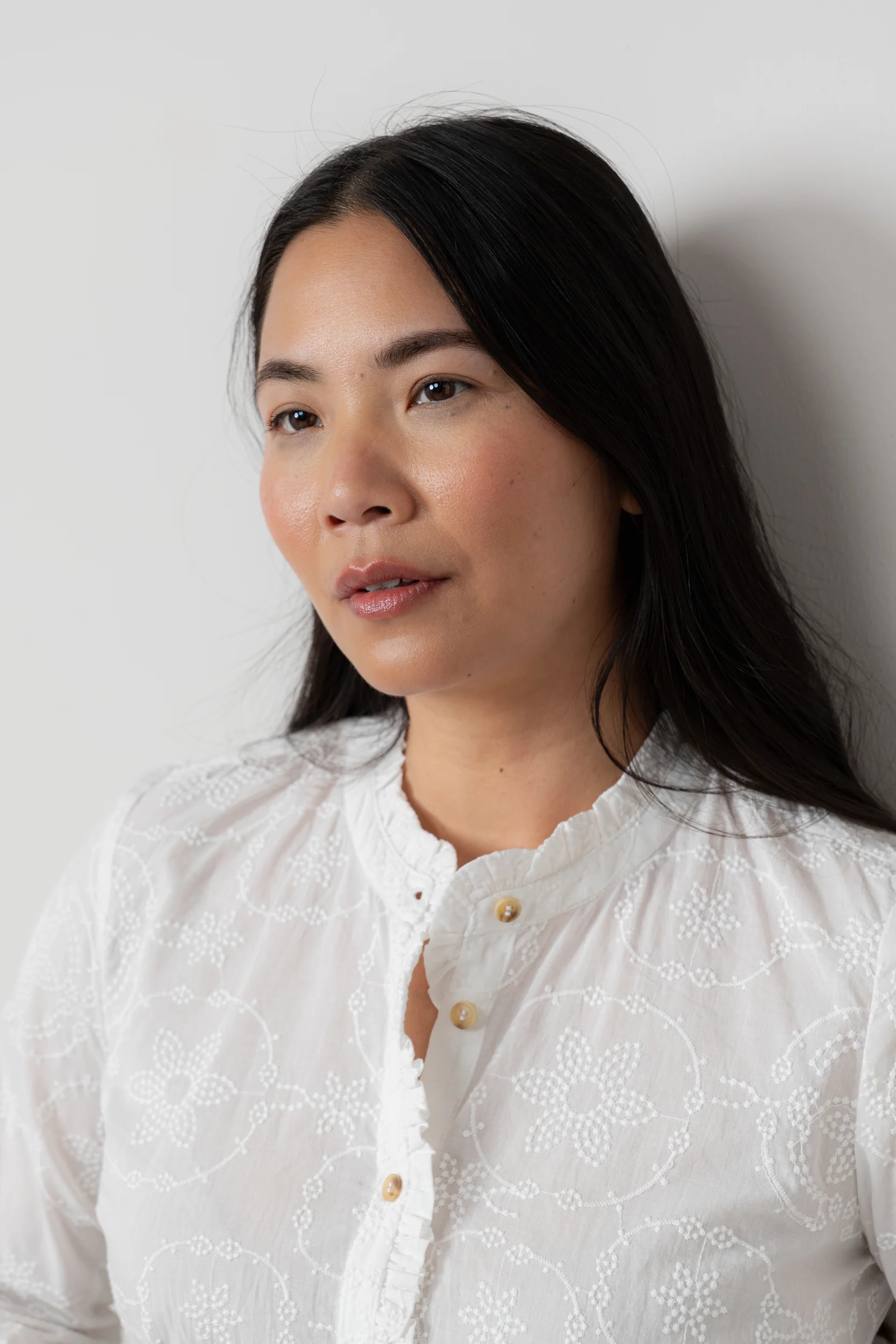 Rachel Embroidered Cotton Blouse White - Image 5