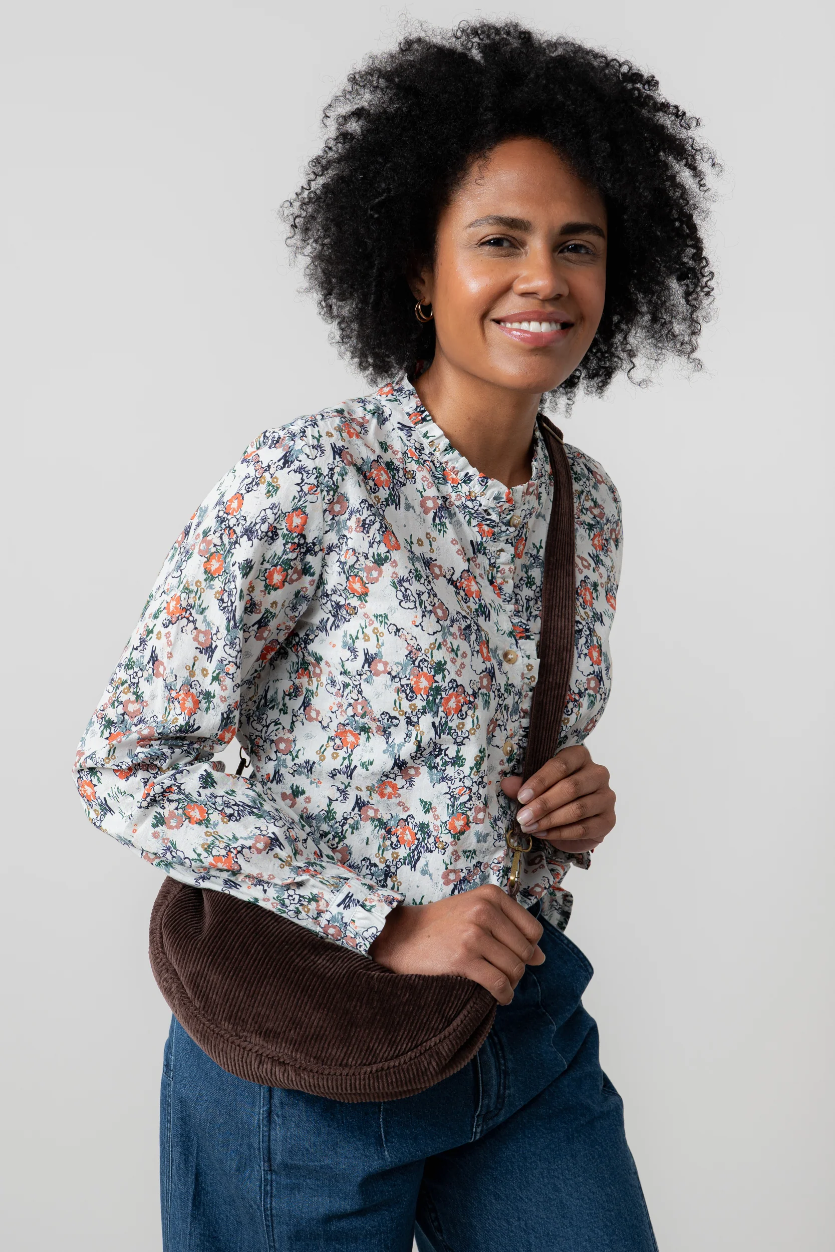 Rachel Organic Cotton Frill Blouse Ecru - Image 6