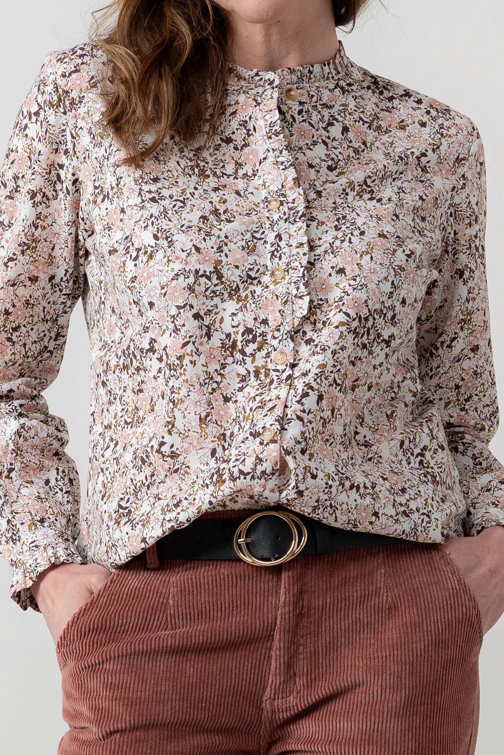 Rachel Organic Cotton Frill Blouse Pink - Image 5