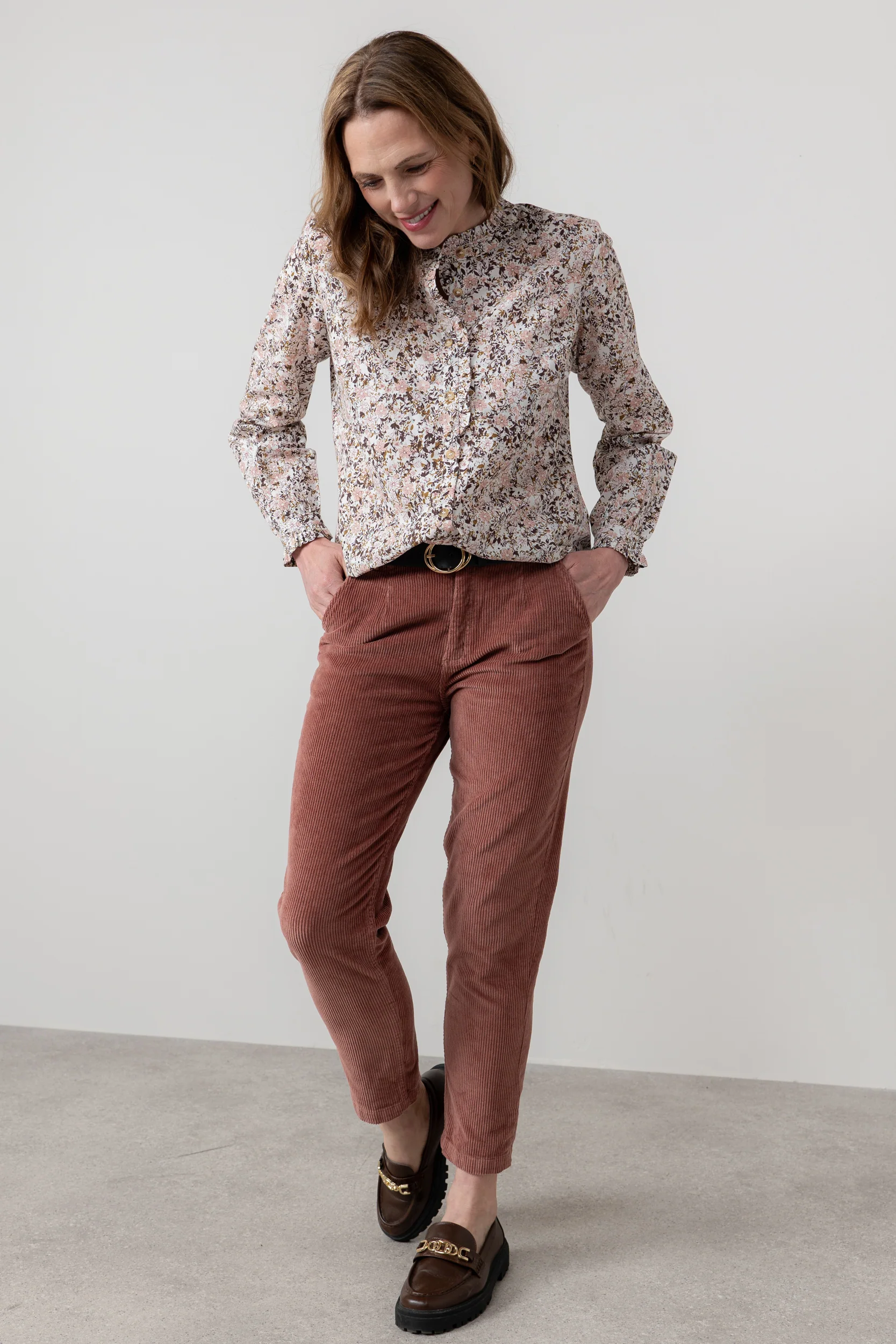 Rachel Organic Cotton Frill Blouse Pink - Image 6