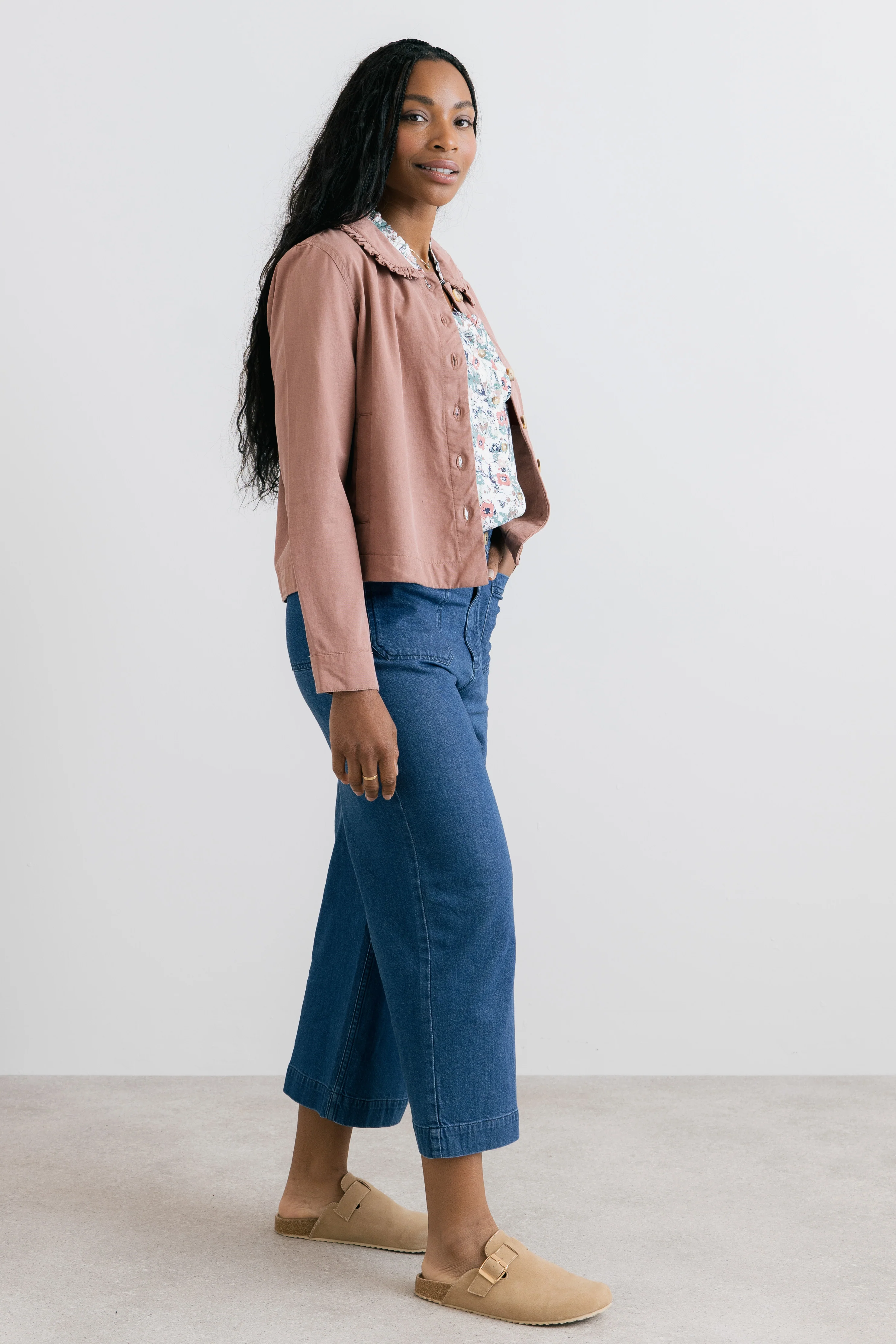 Rebecca Ruffle Collar Jacket Soft Pink - Image 5