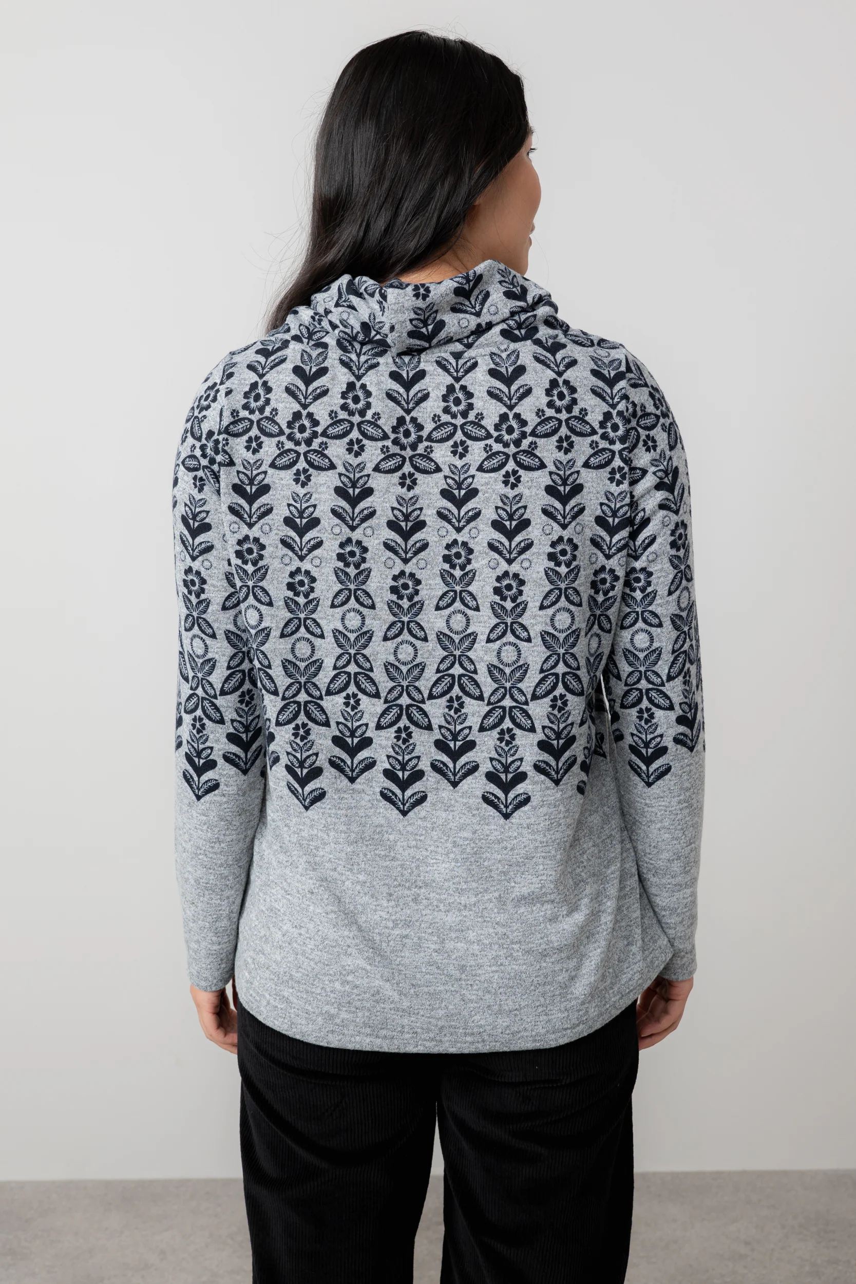 Relaxed Everyday Cowl Neck Jumper Grey - Image 4