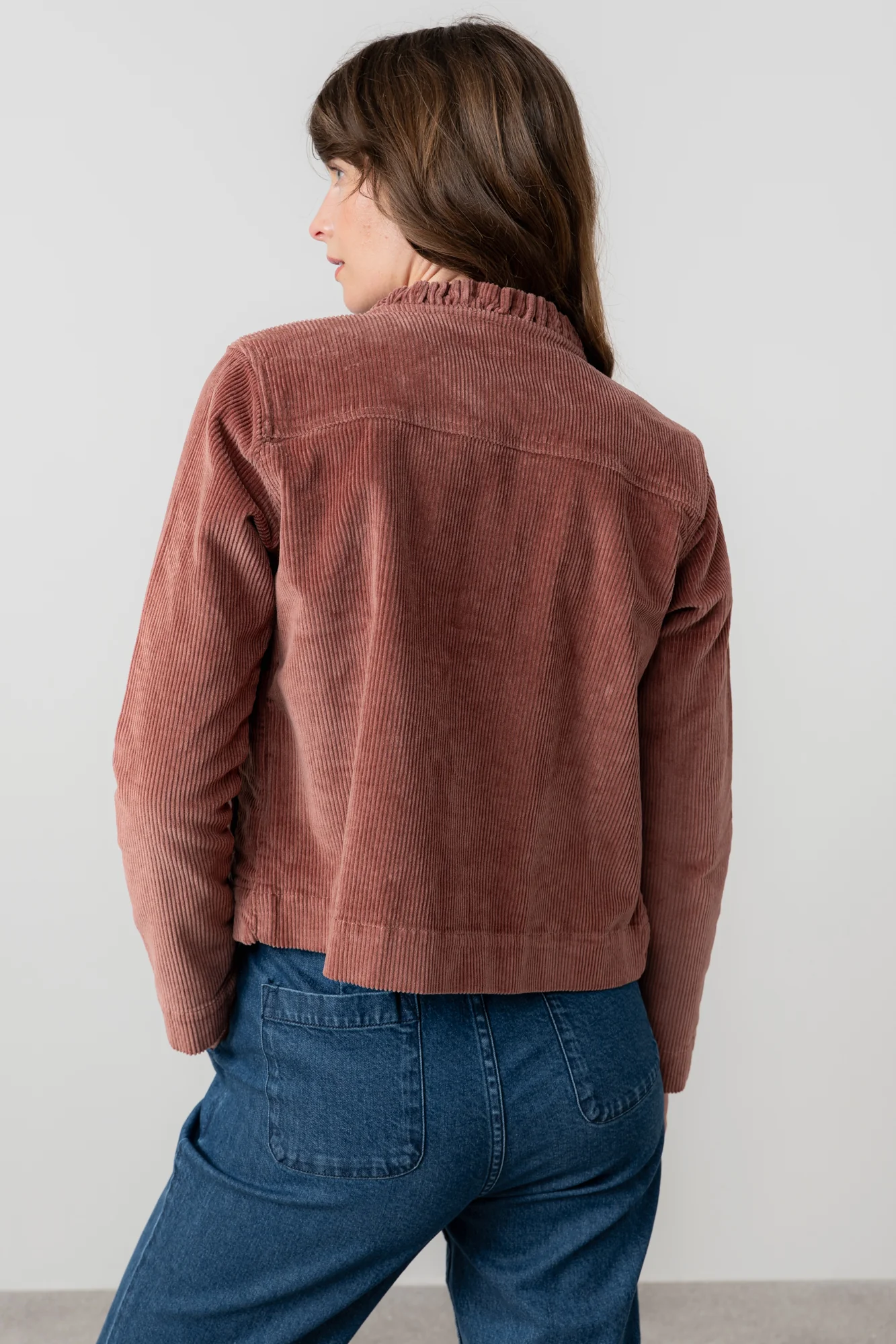 Rene Stretch Jumbo Cord Jacket Antique Rose - Image 5