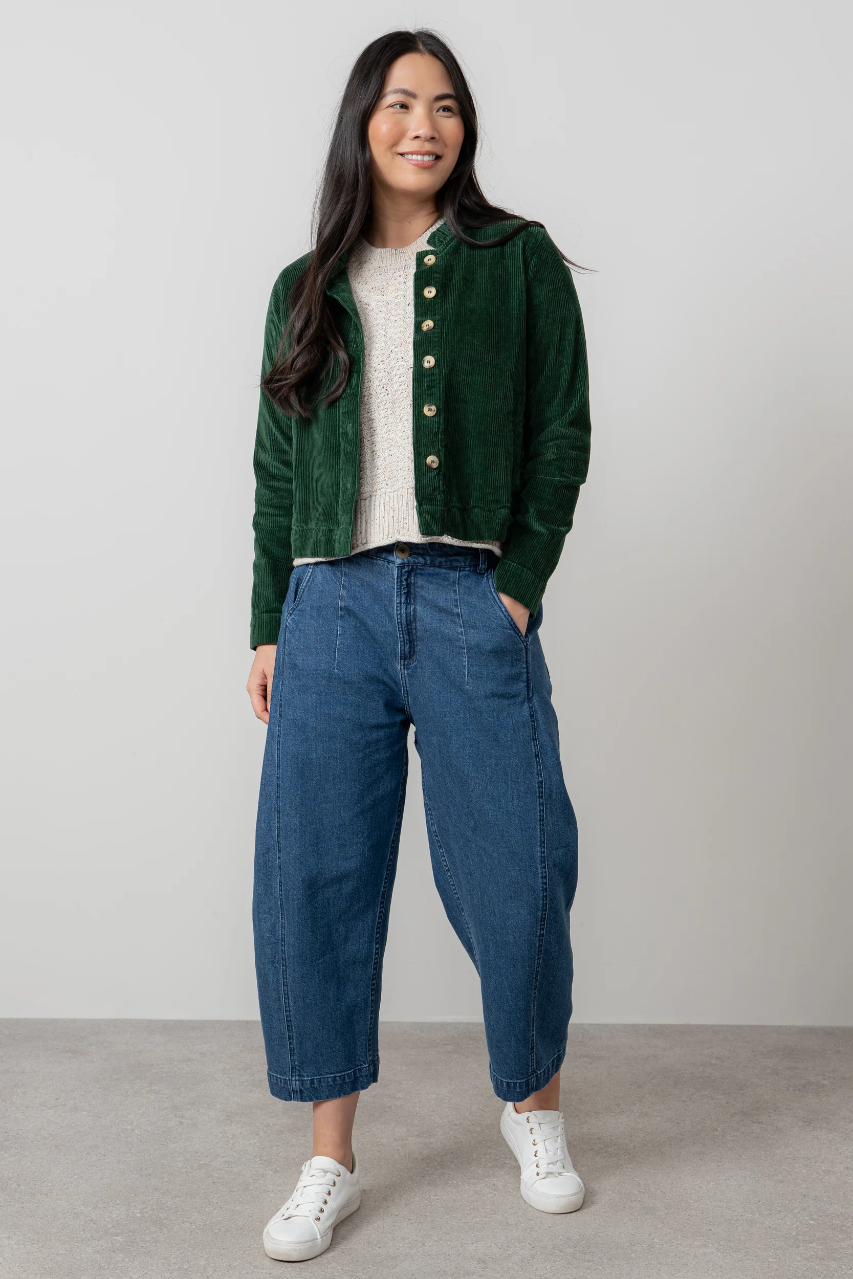 Rene Stretch Jumbo Cord Jacket Pine Green - Image 6