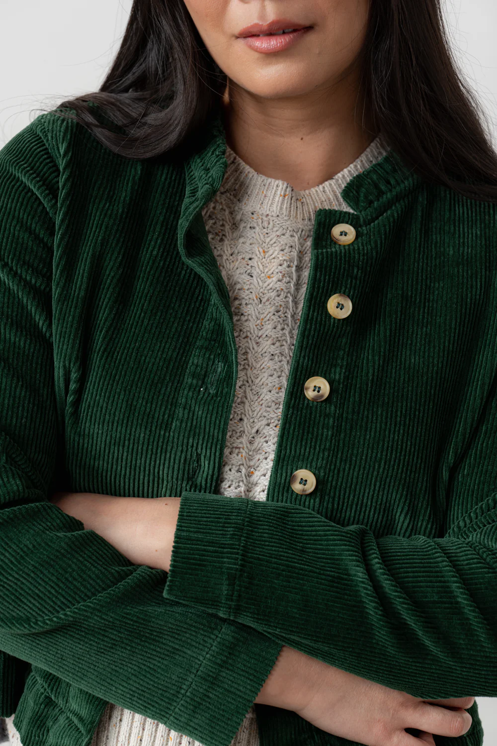 Rene Stretch Jumbo Cord Jacket Pine Green - Image 7