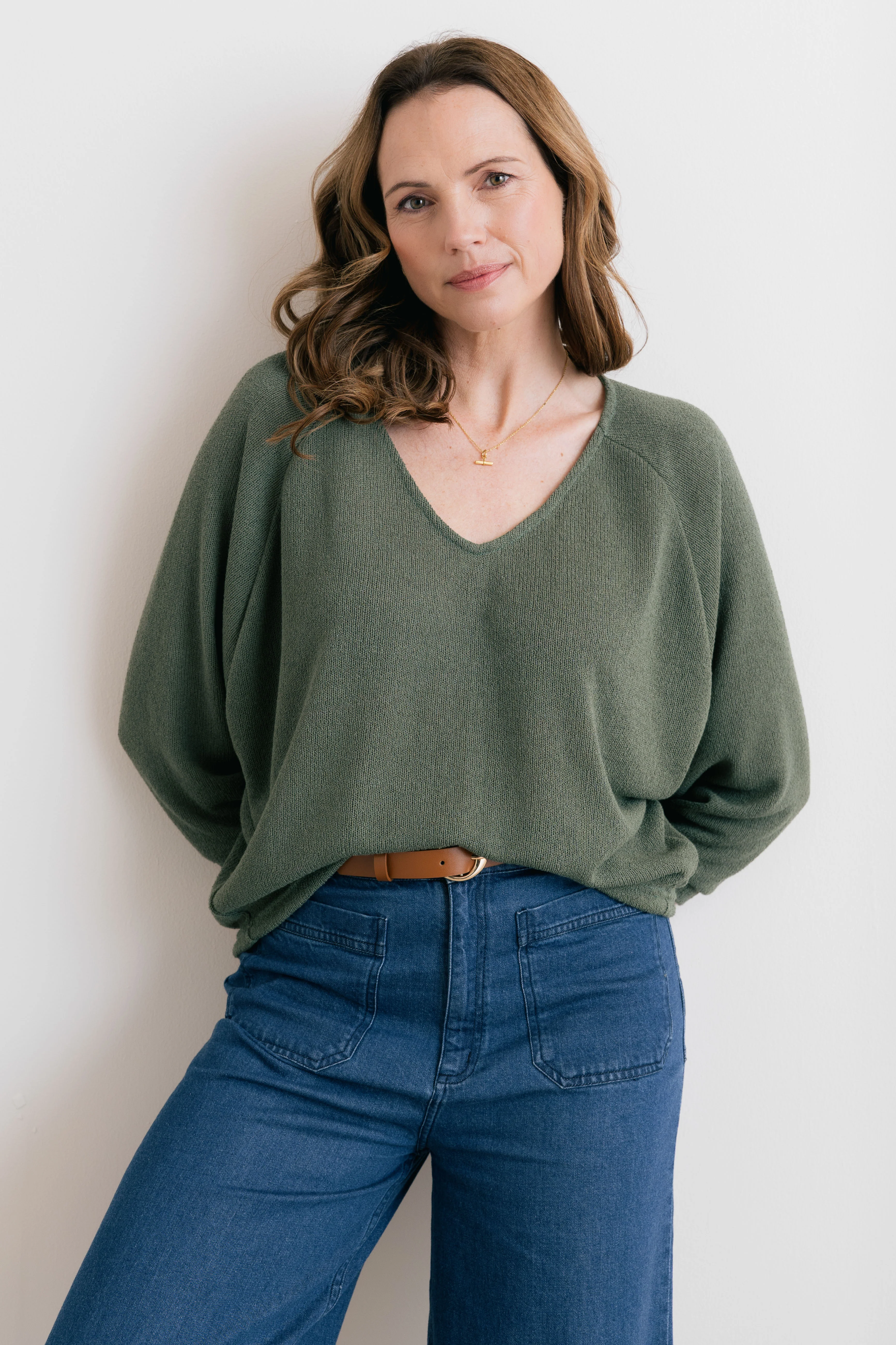 Rewilding Batwing Jumper Laurel Green - Image 3