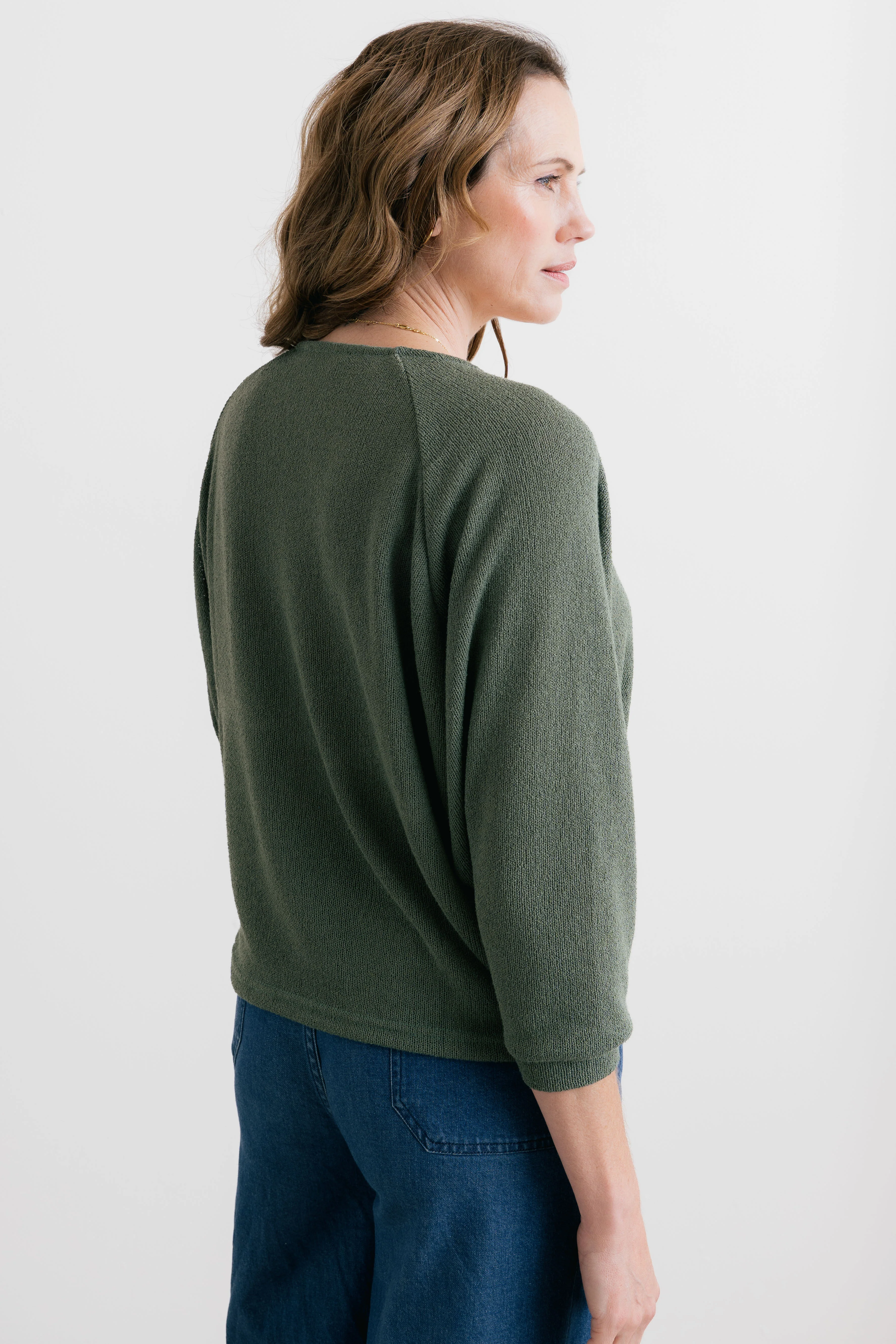 Rewilding Batwing Jumper Laurel Green - Image 4