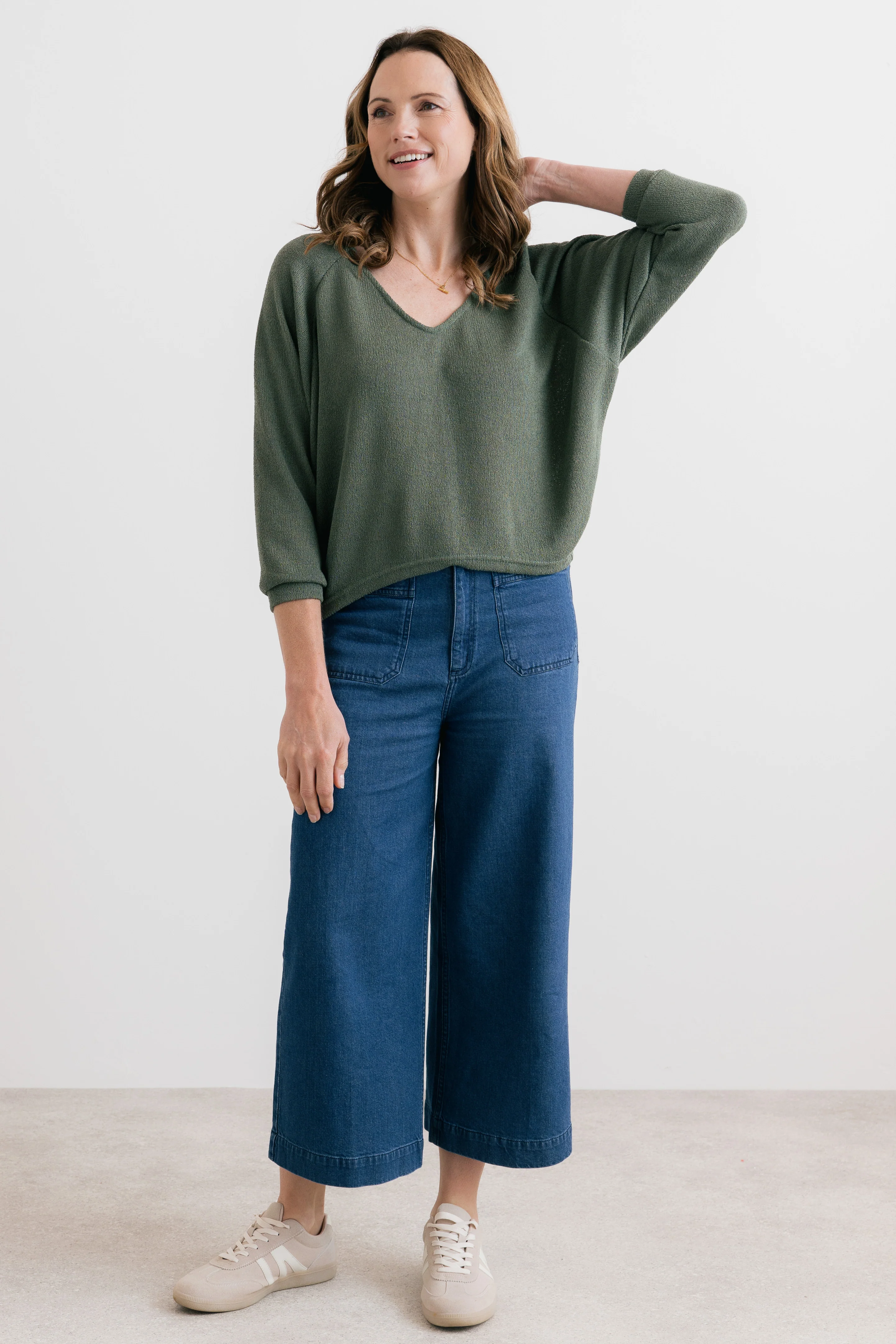 Rewilding Batwing Jumper Laurel Green - Image 5