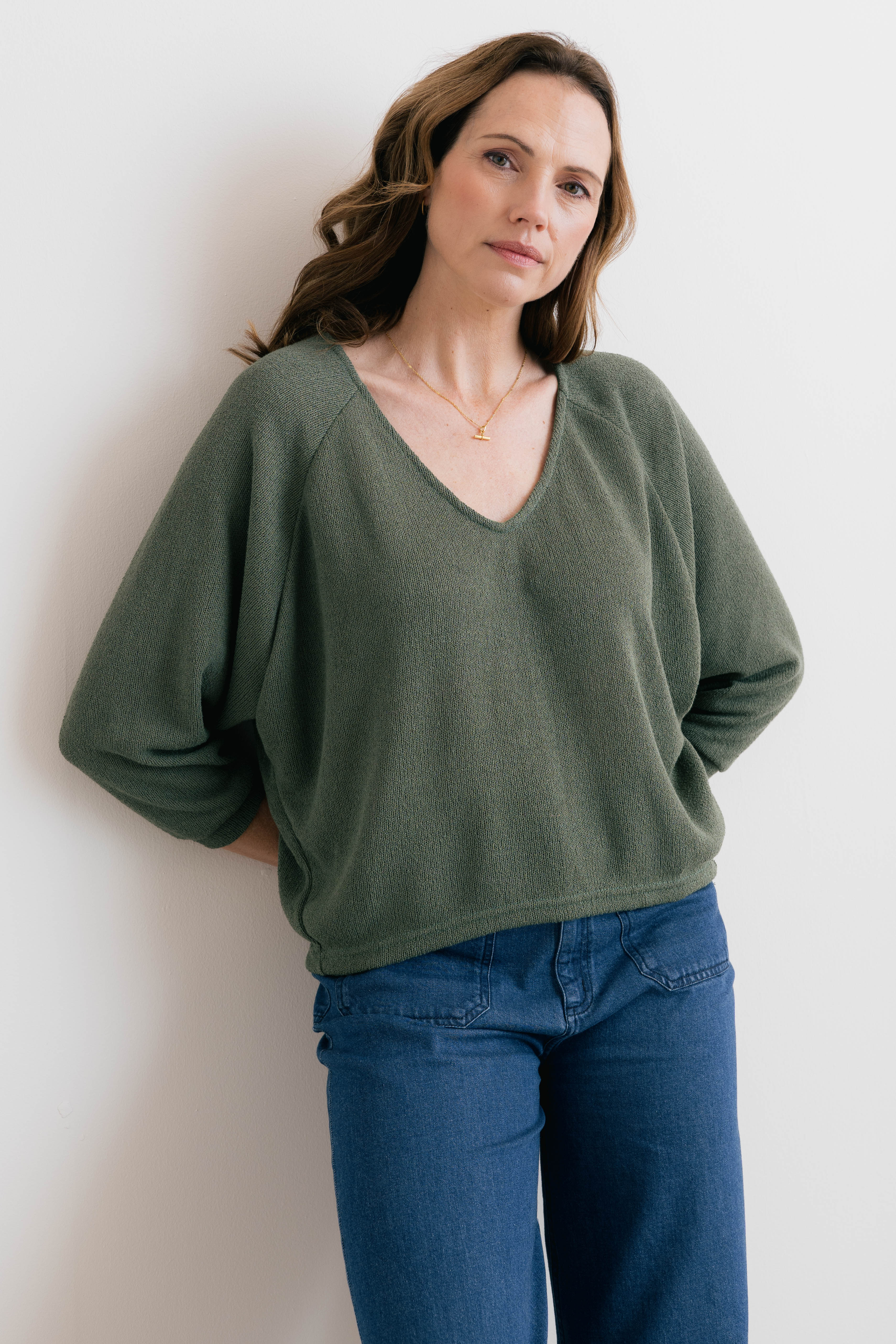 Rewilding Batwing Jumper Laurel Green - Image 6