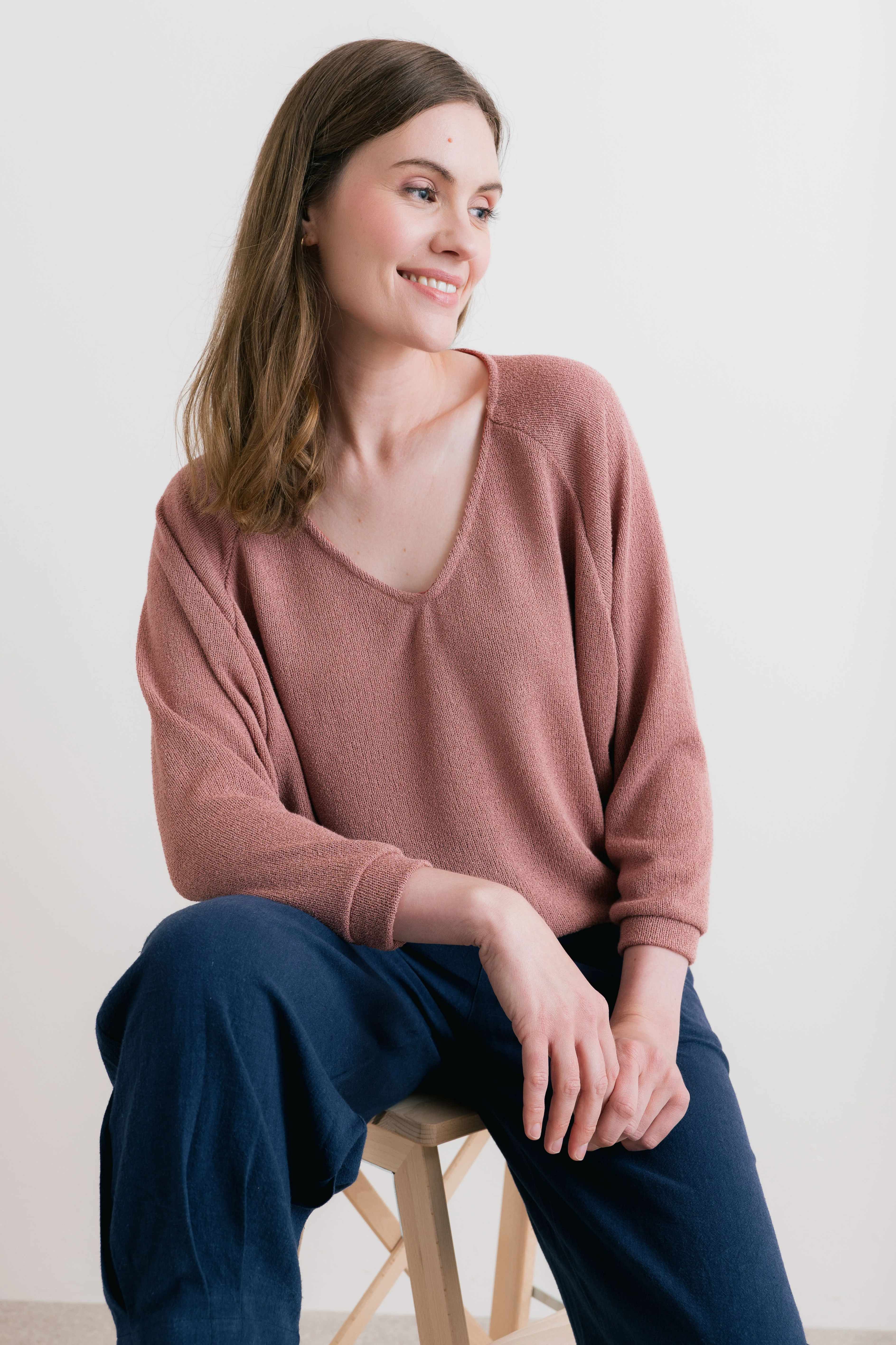 Rewilding Batwing Jumper Soft Pink - Image 2