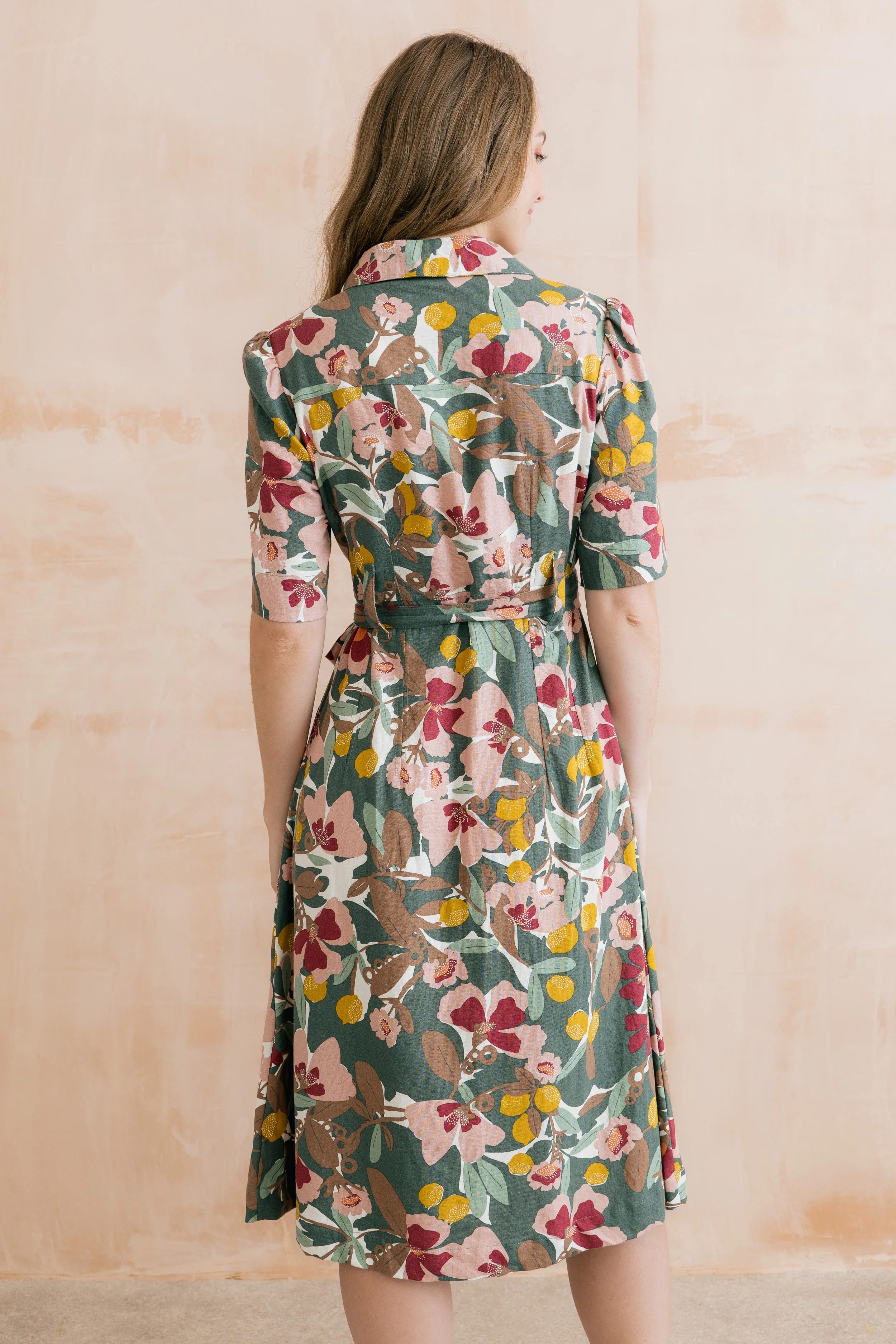 Robyn Belted Tea Dress Laurel Green - Image 4