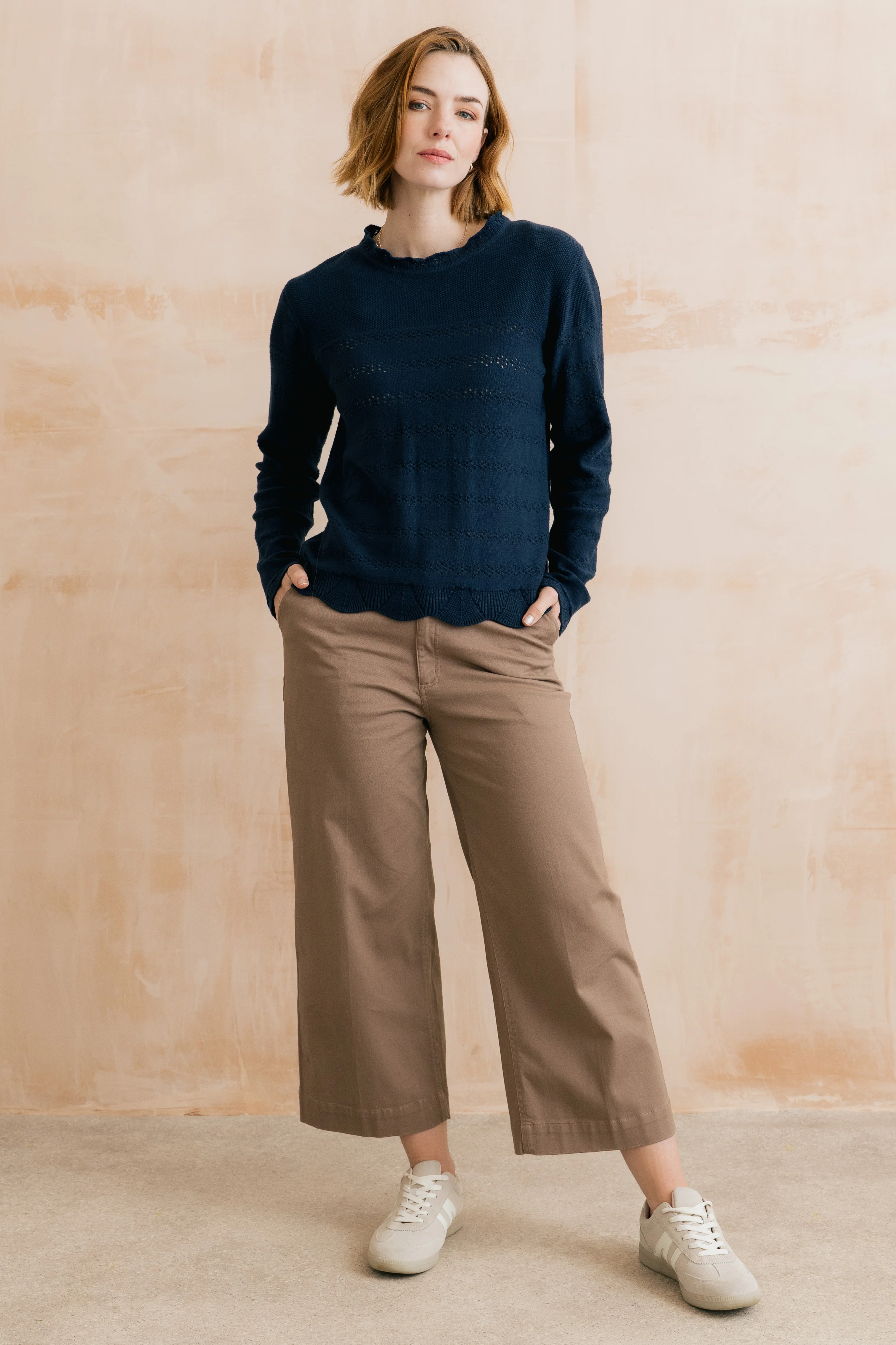 Rosie Pointelle Detail Jumper Navy - Image 3