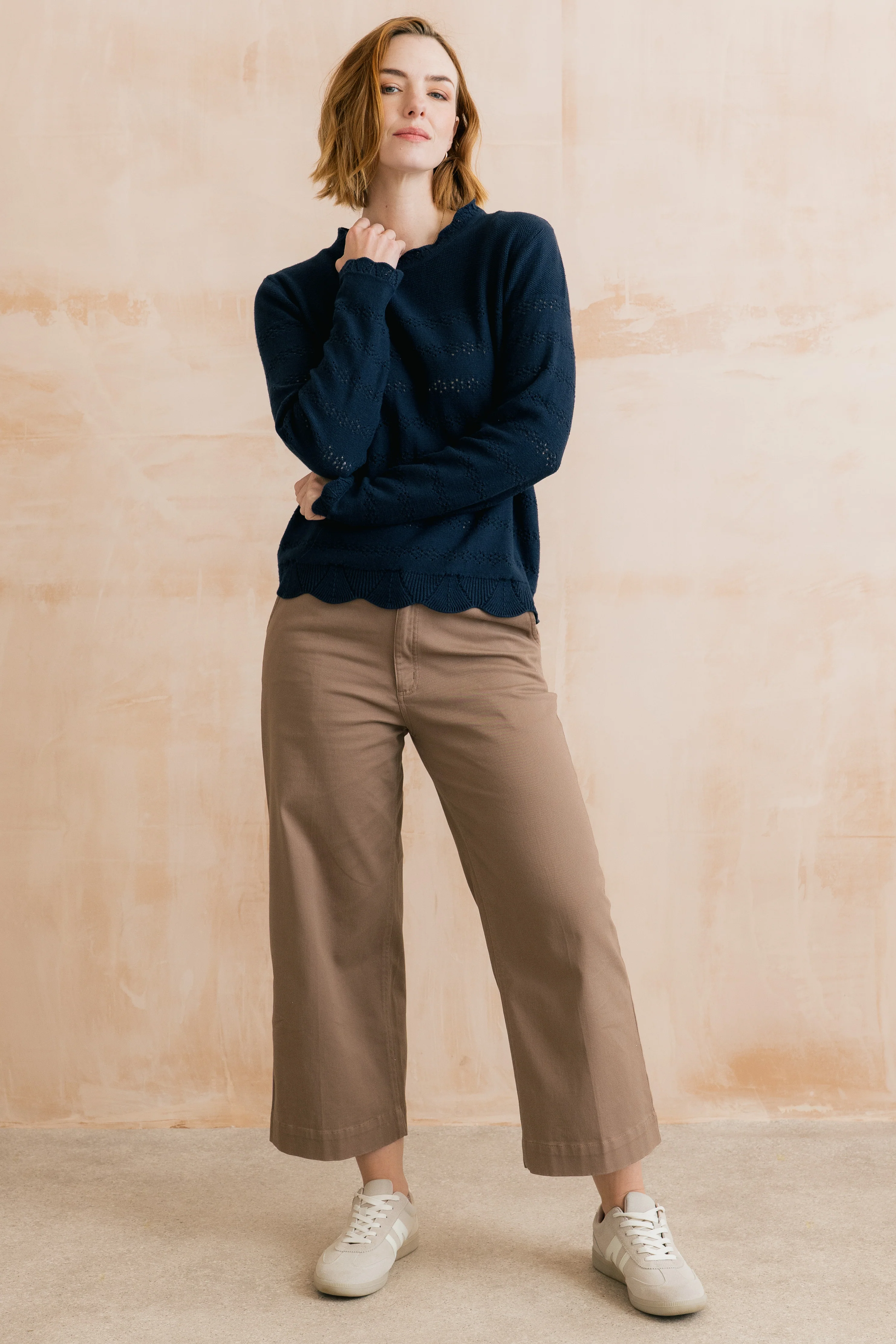 Rosie Pointelle Detail Jumper Navy - Image 6