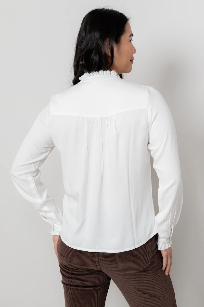 Sage Frill Blouse White - Image 4