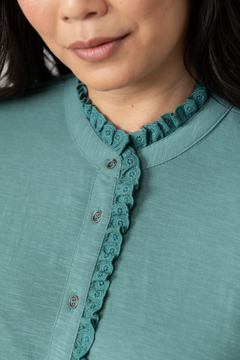 Sage Frill Organic Cotton Blouse Sea Mist - Image 4