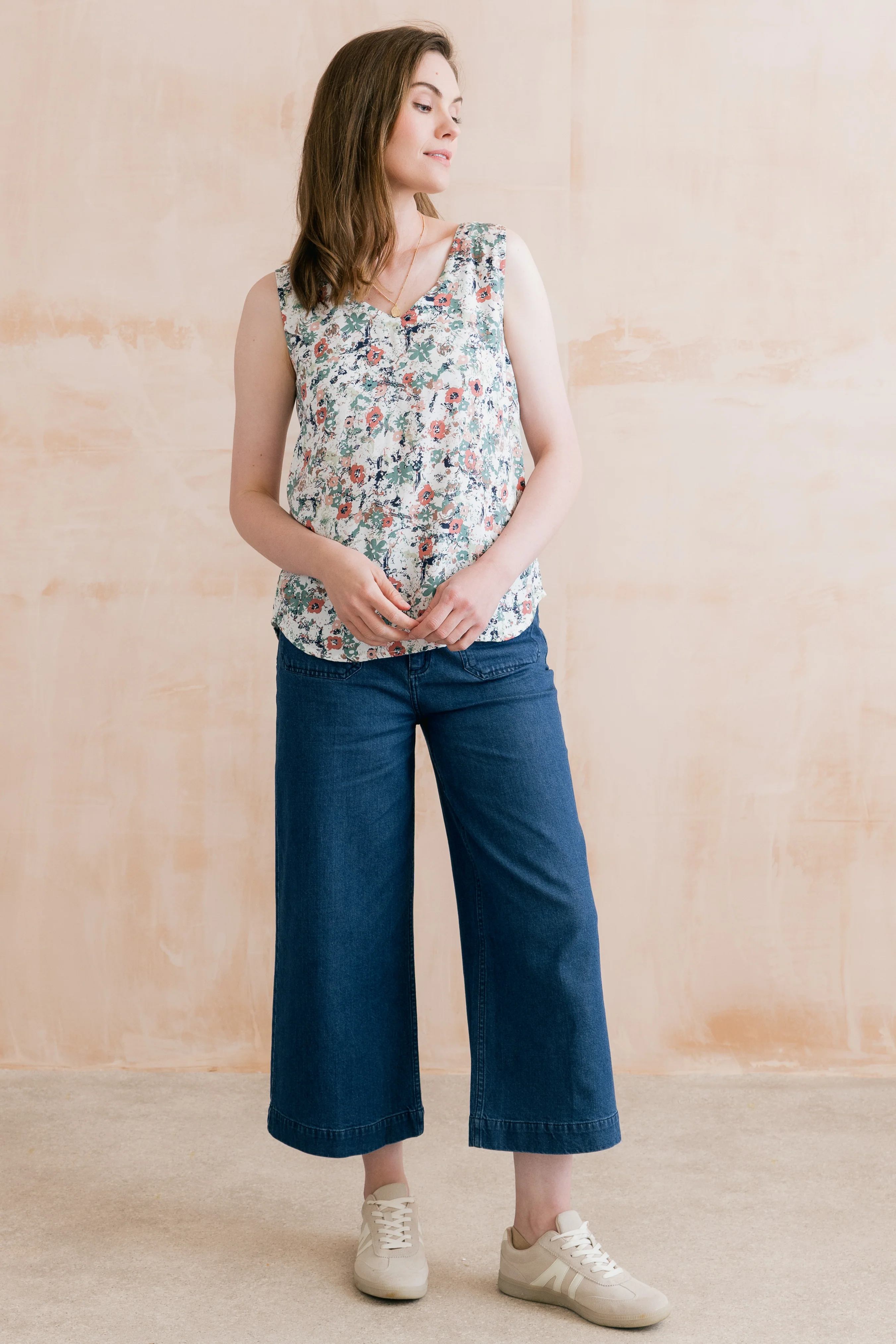 Sea Breeze Print Vest Ecru - Image 3