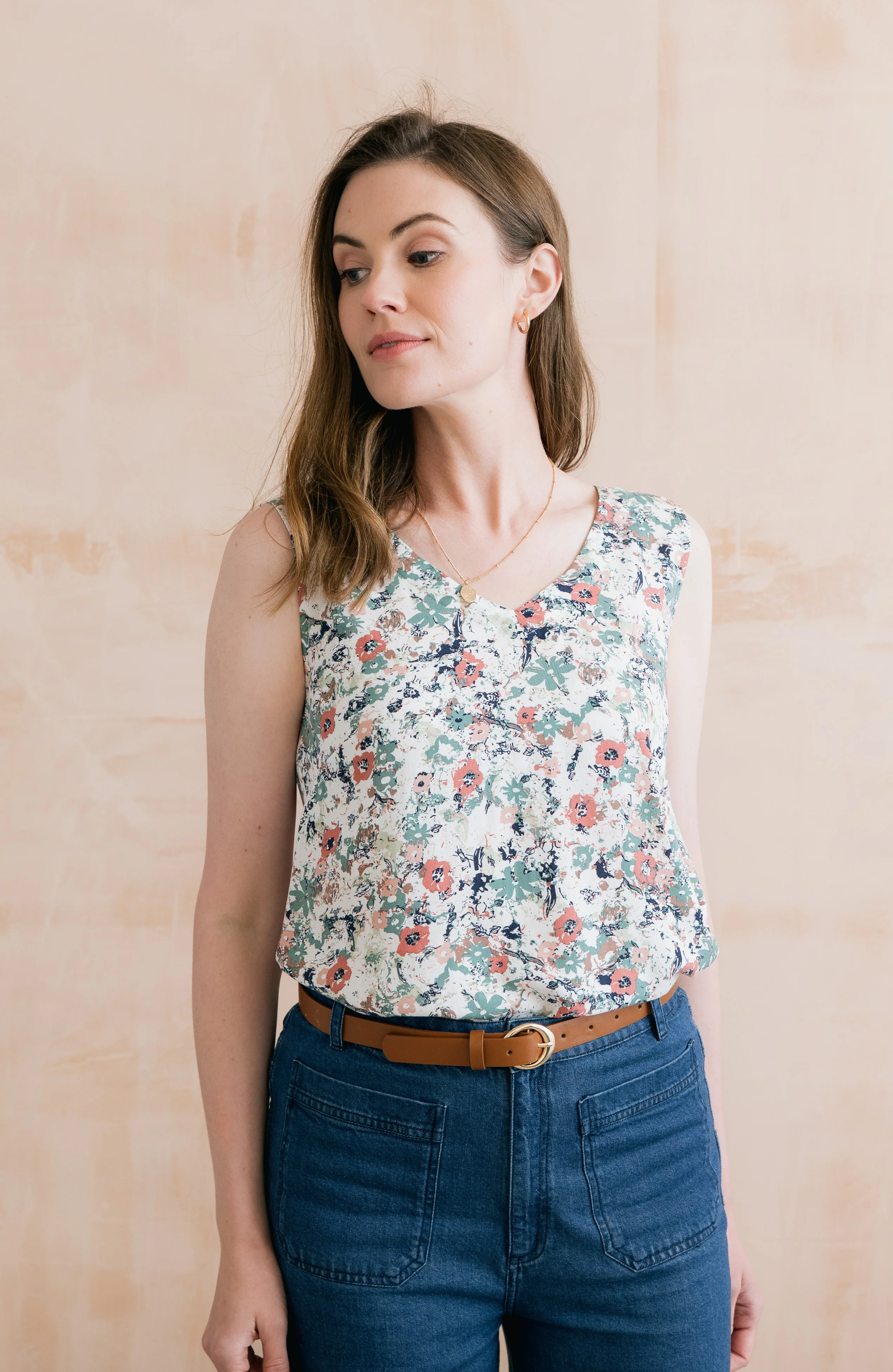 Sea Breeze Print Vest Ecru - Image 5