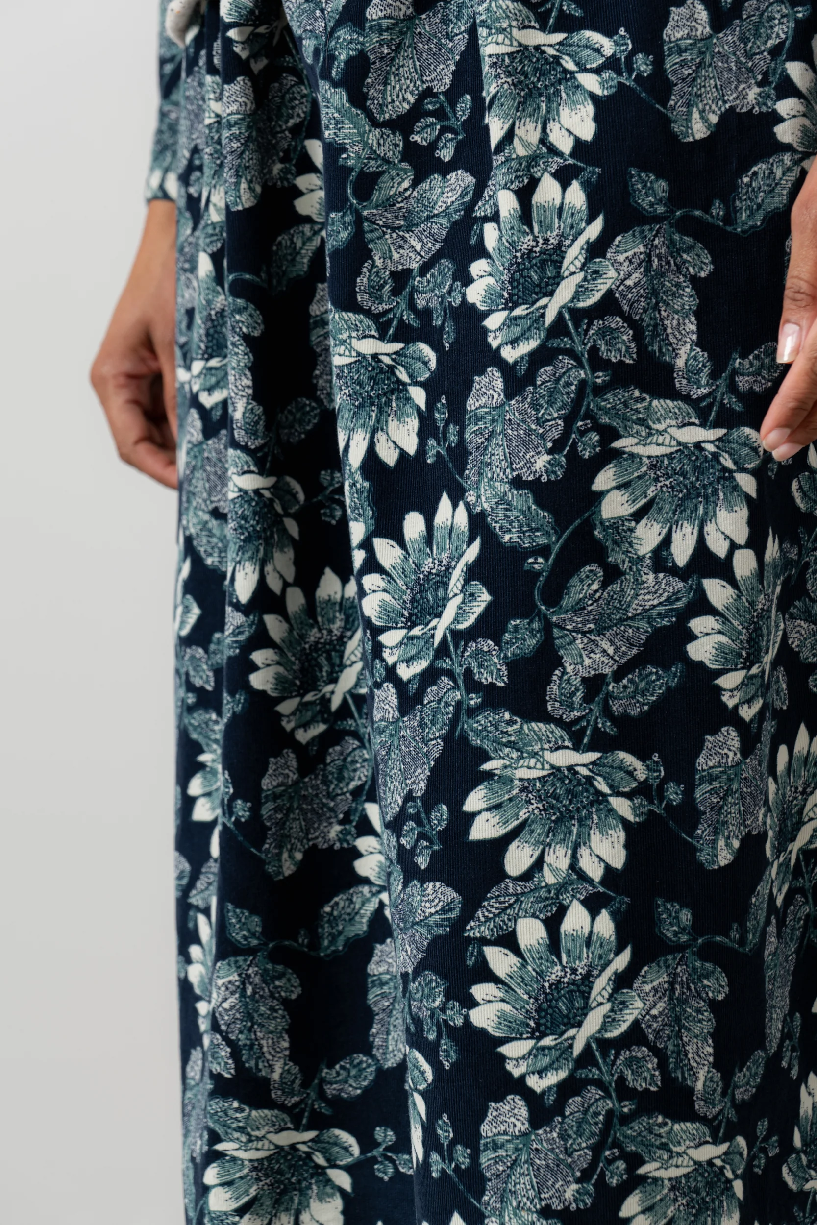 Seasons Cotton Pincord Midi Shirt Dress Navy - Image 7