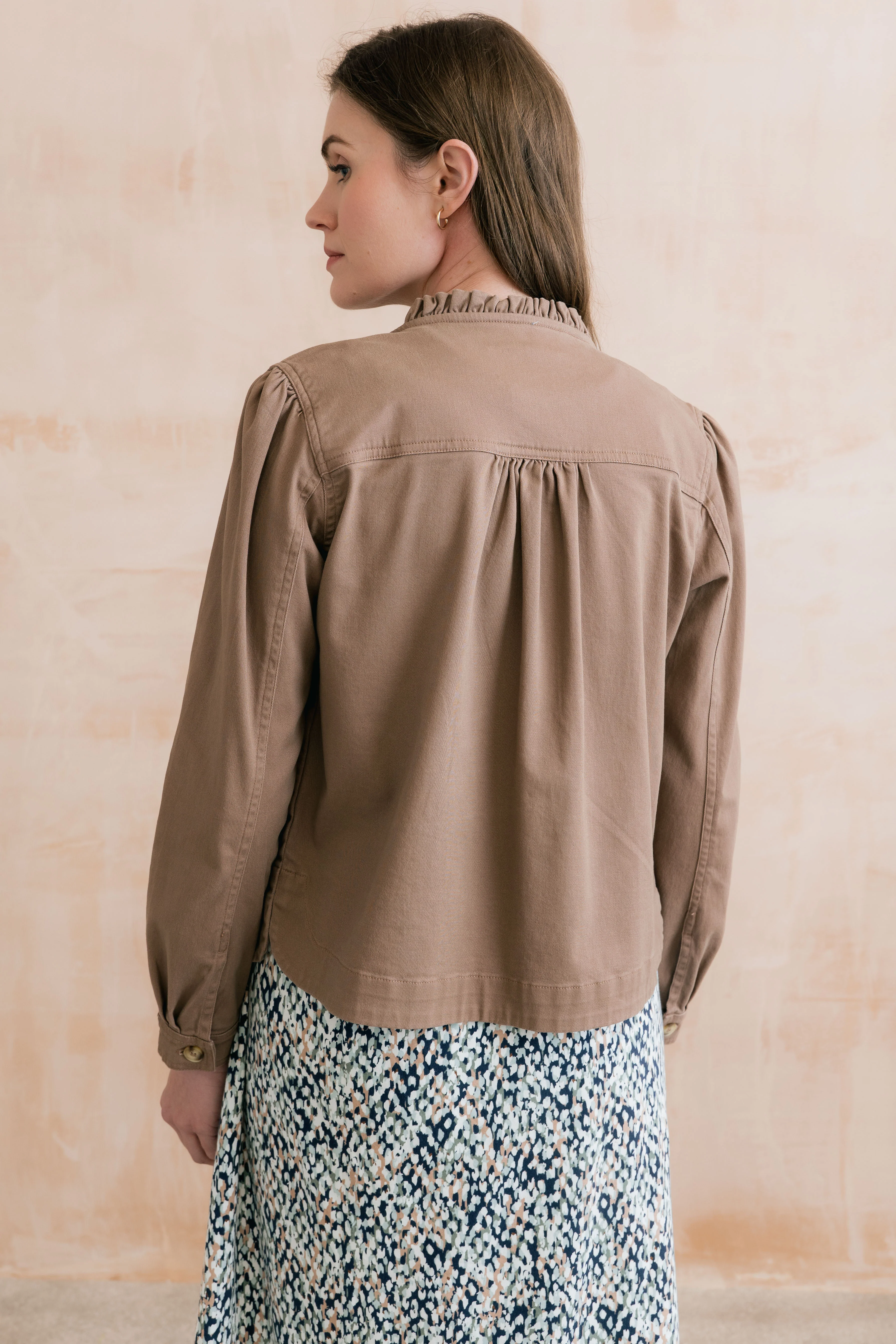 Seren Stretch Cotton Twill Jacket Mocha - Image 4