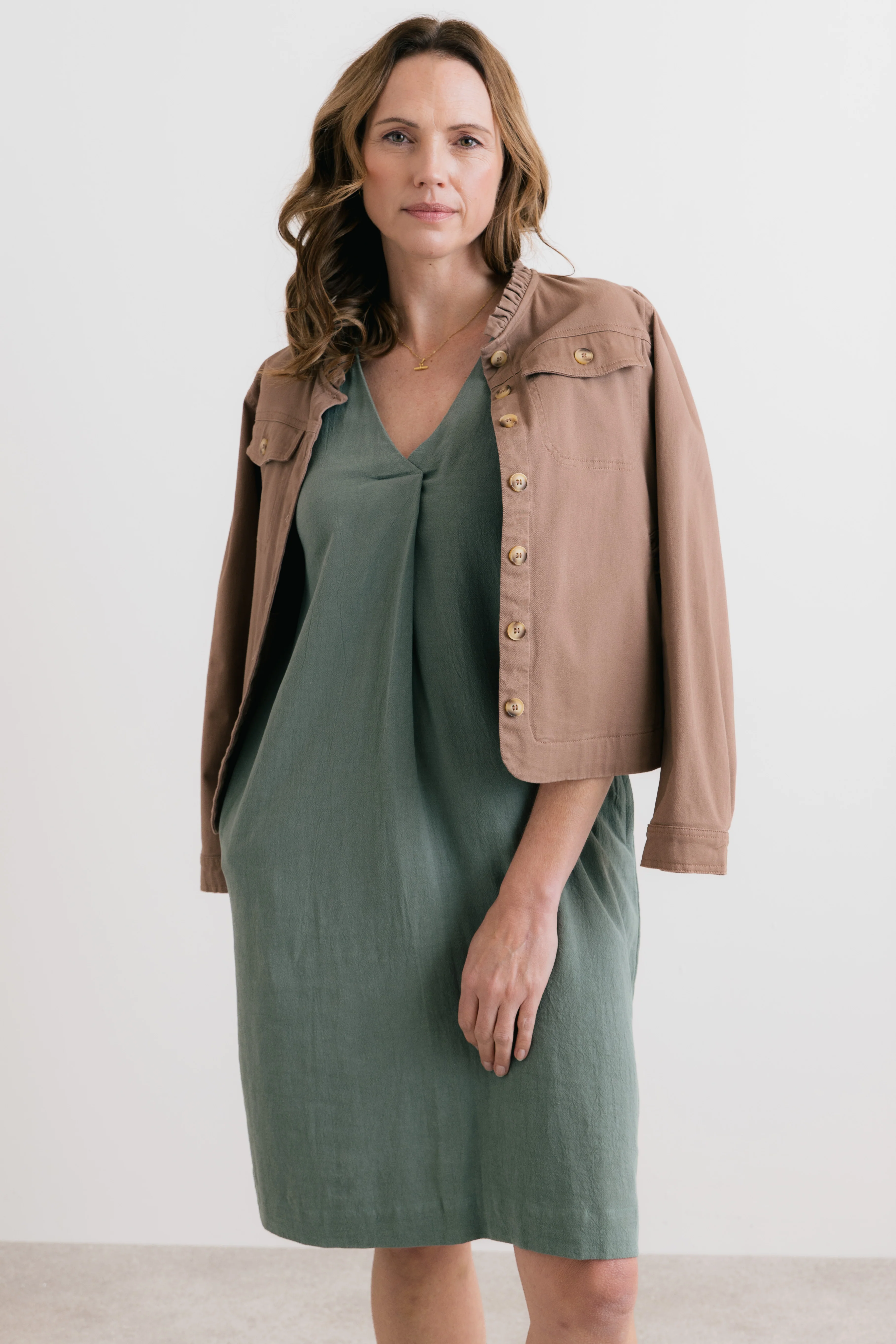 Seren Stretch Cotton Twill Jacket Mocha - Image 5