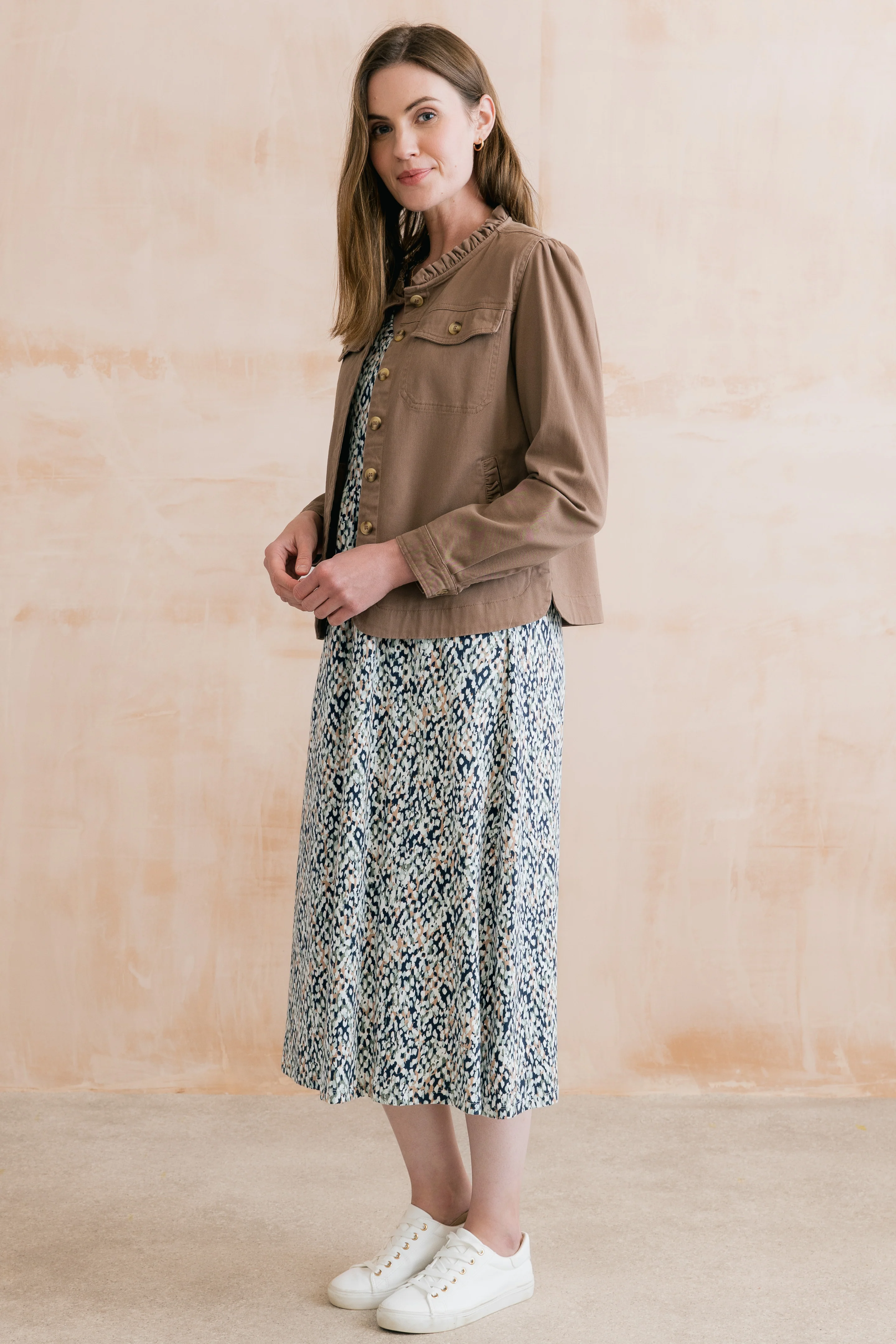 Seren Stretch Cotton Twill Jacket Mocha - Image 7