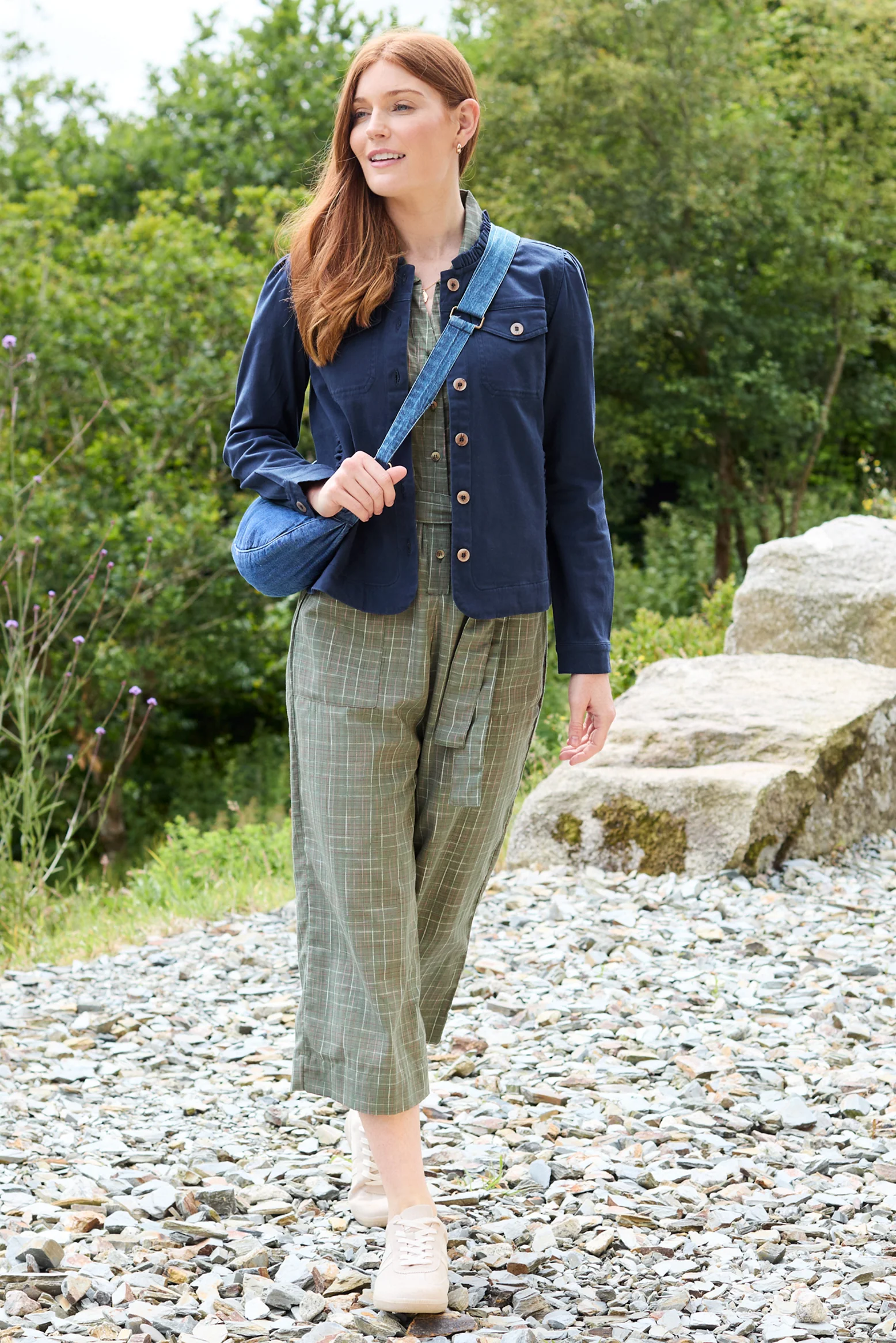 Seren Stretch Cotton Twill Jacket Navy - Image 5