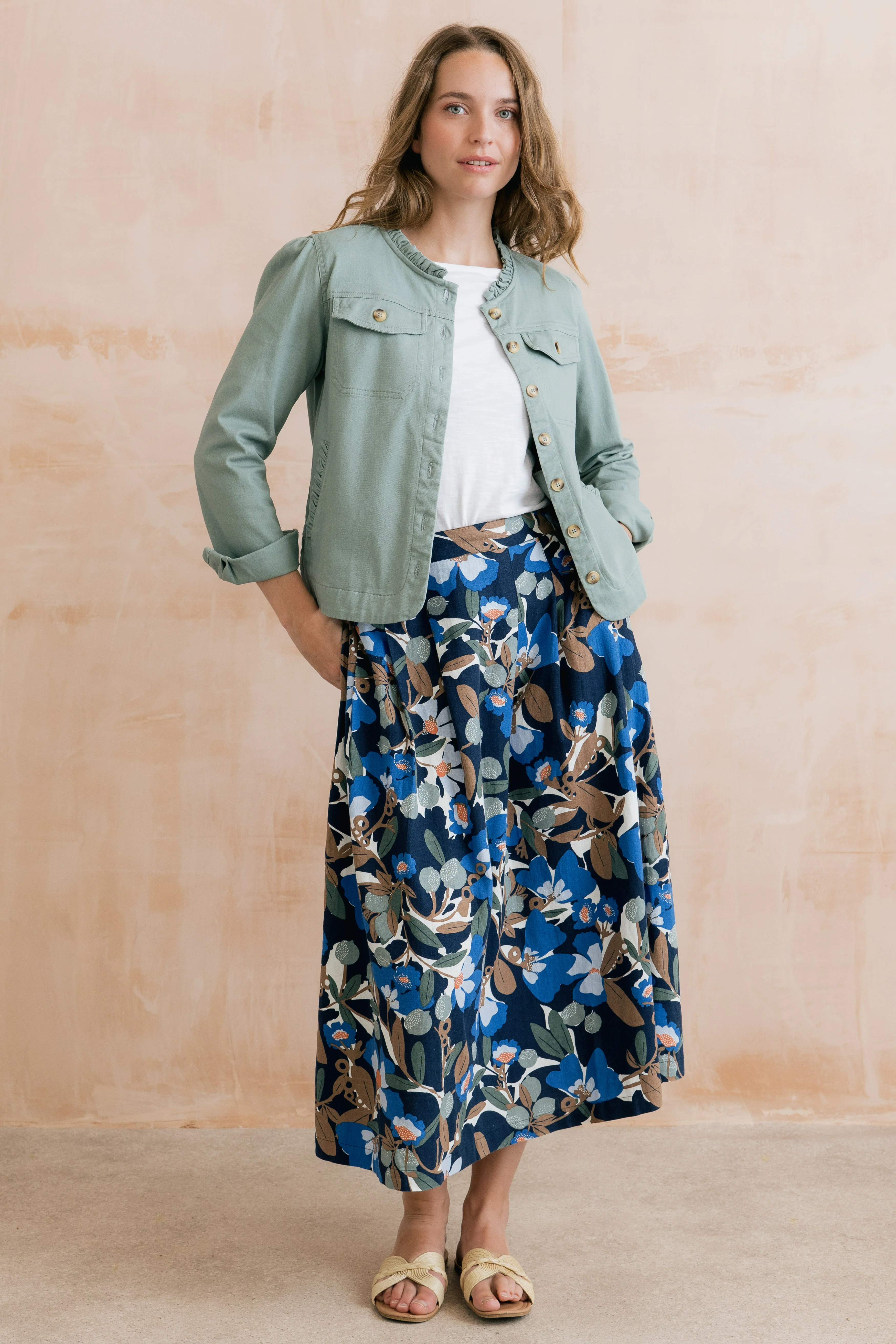 Seren Stretch Cotton Twill Jacket Silver Sage - Image 2