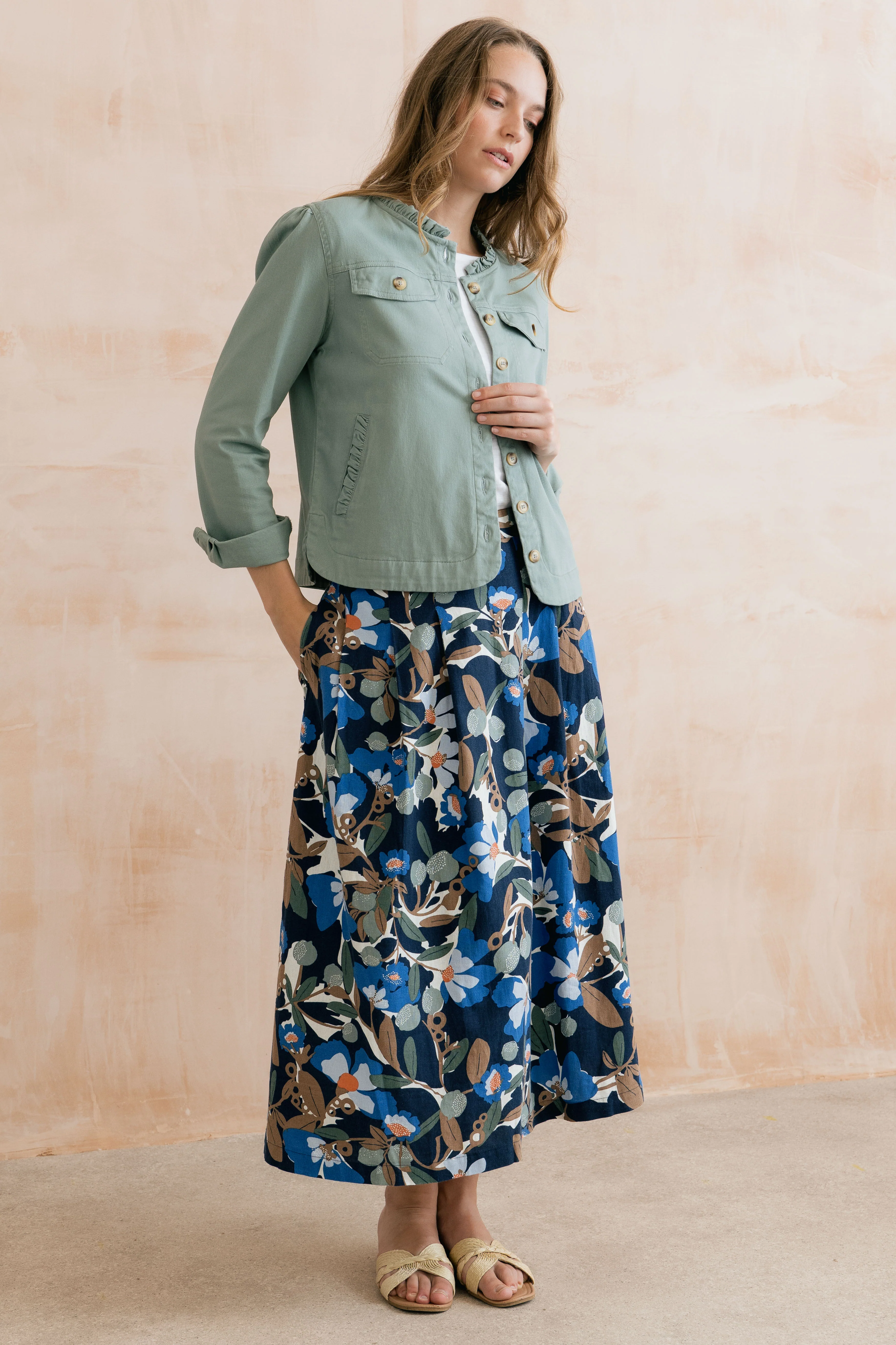 Seren Stretch Cotton Twill Jacket Silver Sage - Image 5