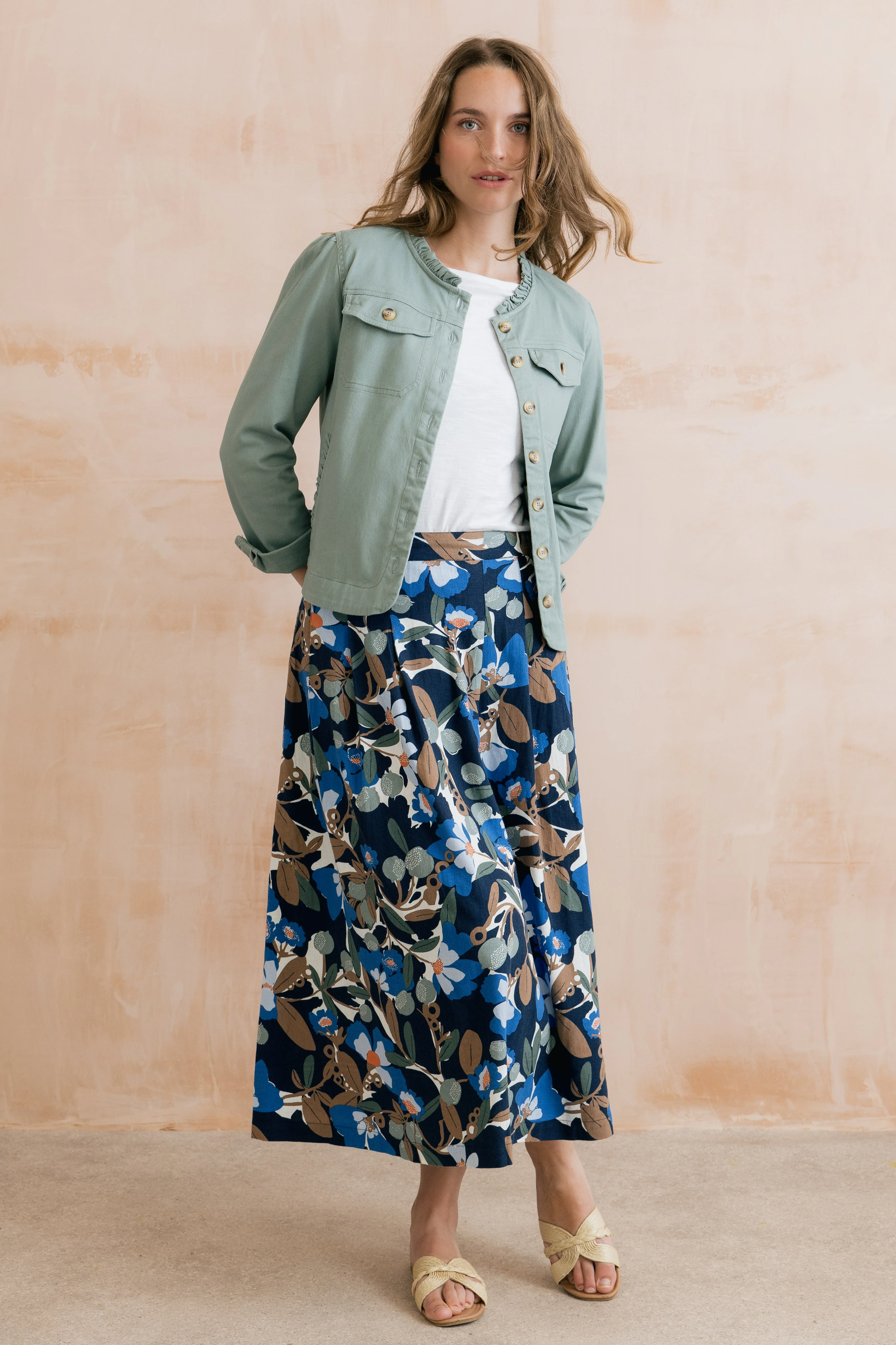 Seren Stretch Cotton Twill Jacket Silver Sage - Image 7
