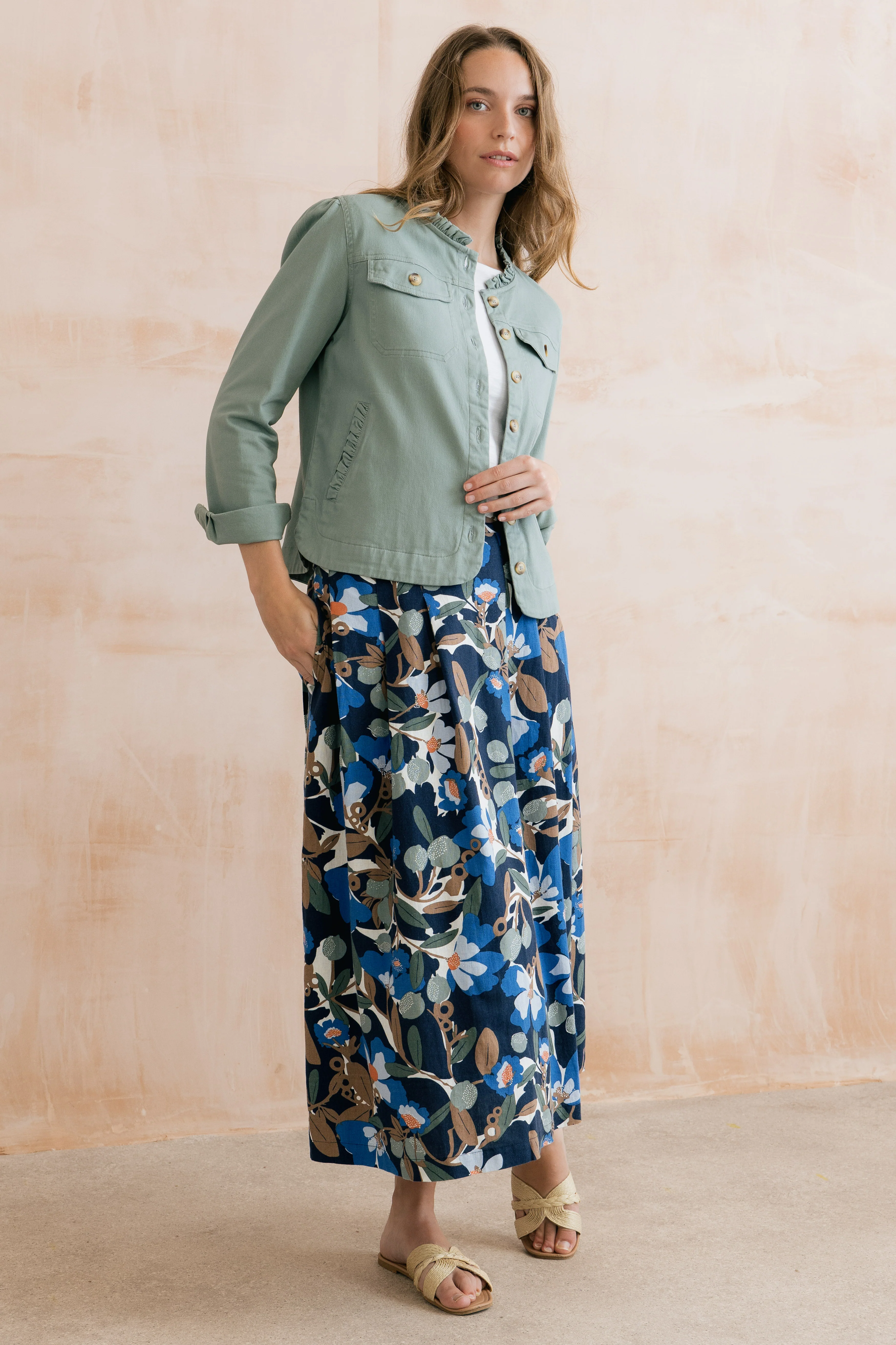 Seren Stretch Cotton Twill Jacket Silver Sage - Image 8