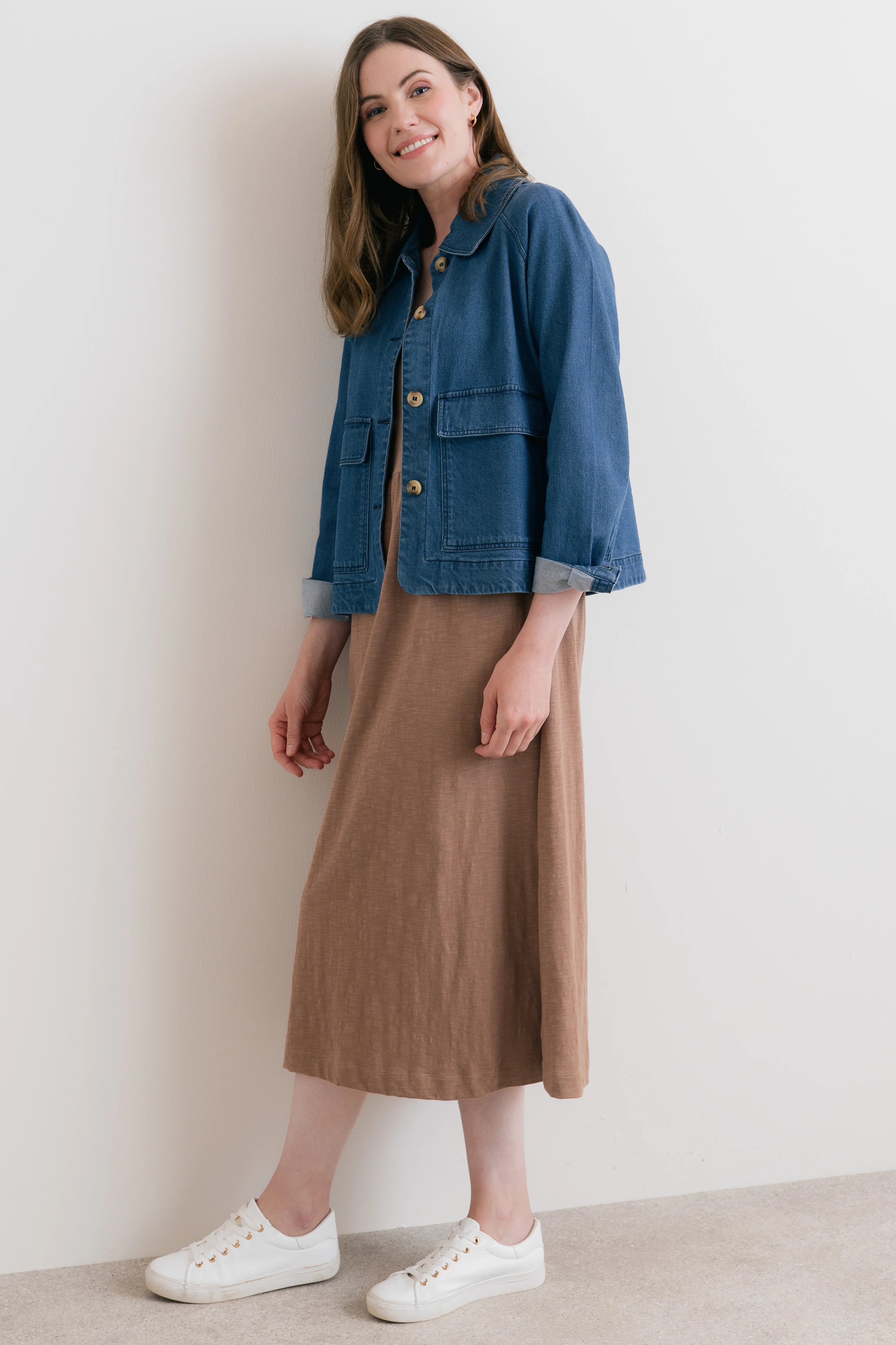 Shine Organic Cotton Jersey Dress Mocha - Image 4