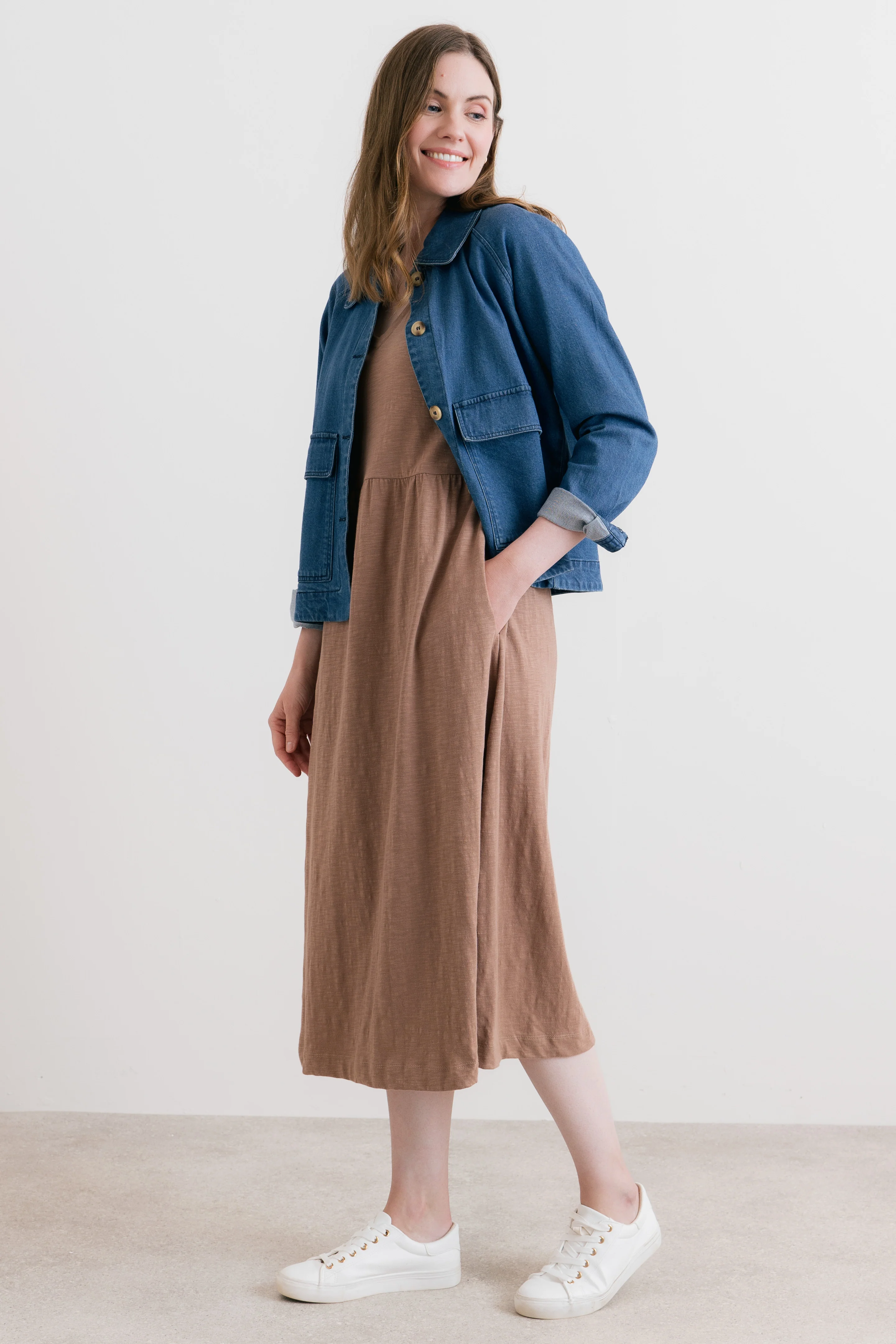 Shine Organic Cotton Jersey Dress Mocha - Image 5