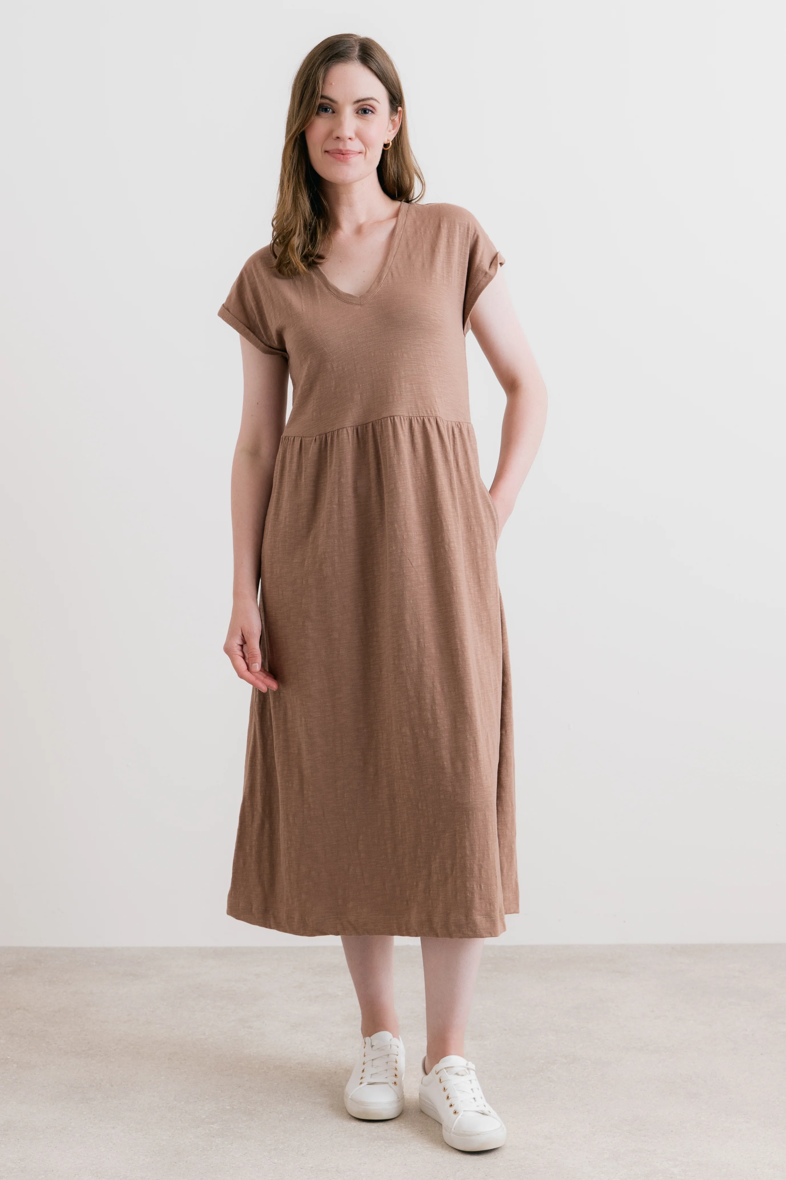 Shine Organic Cotton Jersey Dress Mocha - Image 6