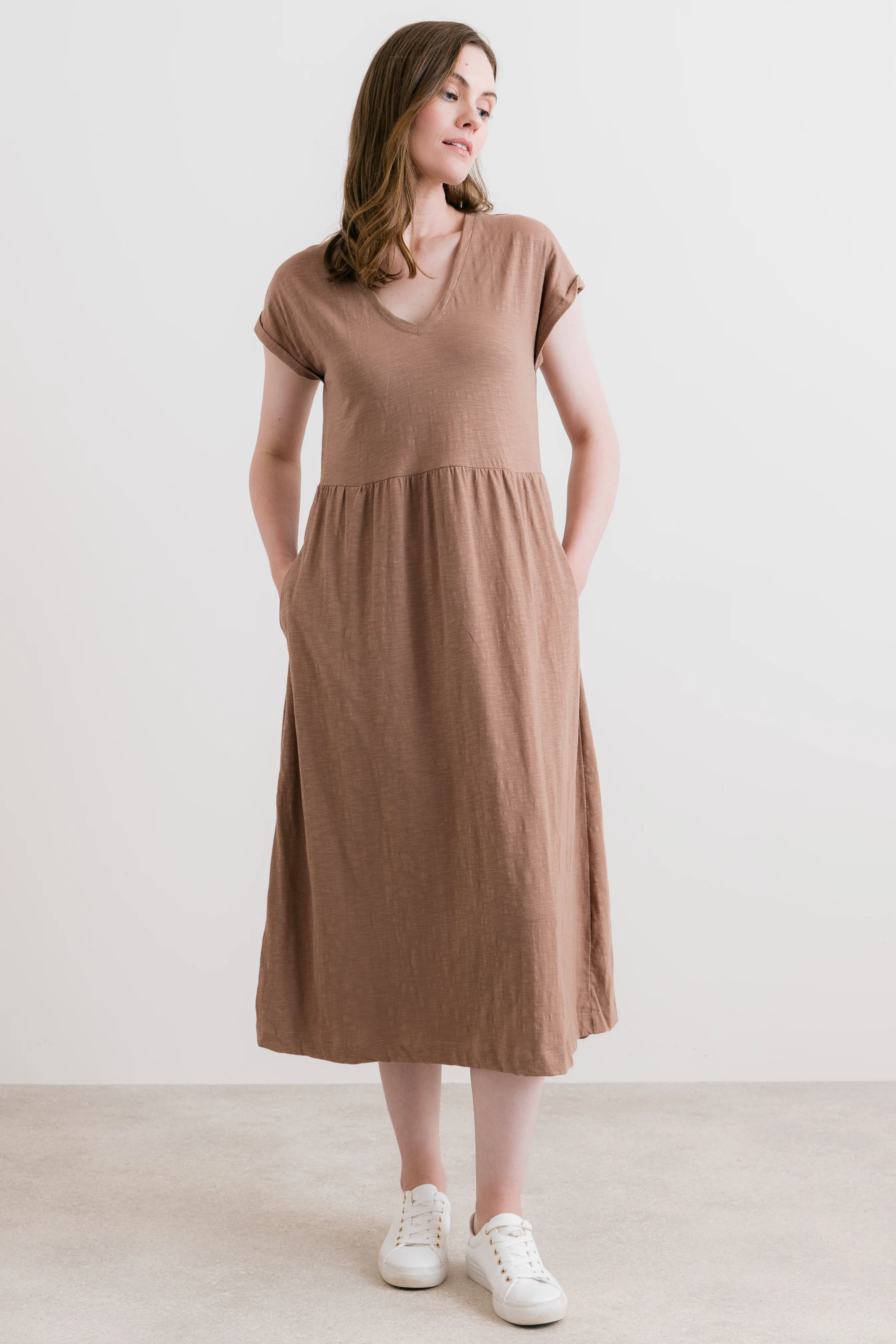 Shine Organic Cotton Jersey Dress Mocha - Image 7