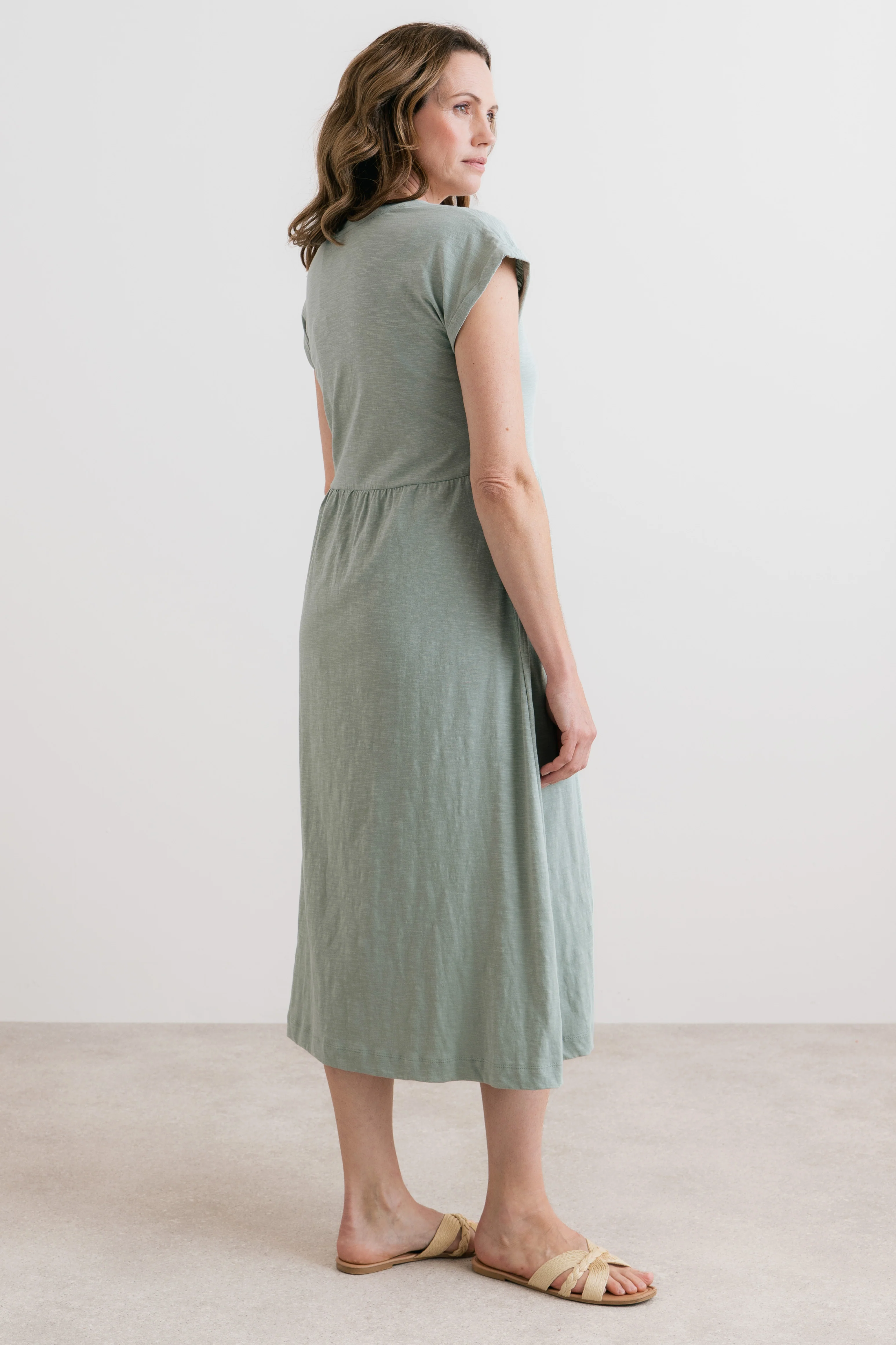 Shine Organic Cotton Jersey Dress Silver Sage - Image 4