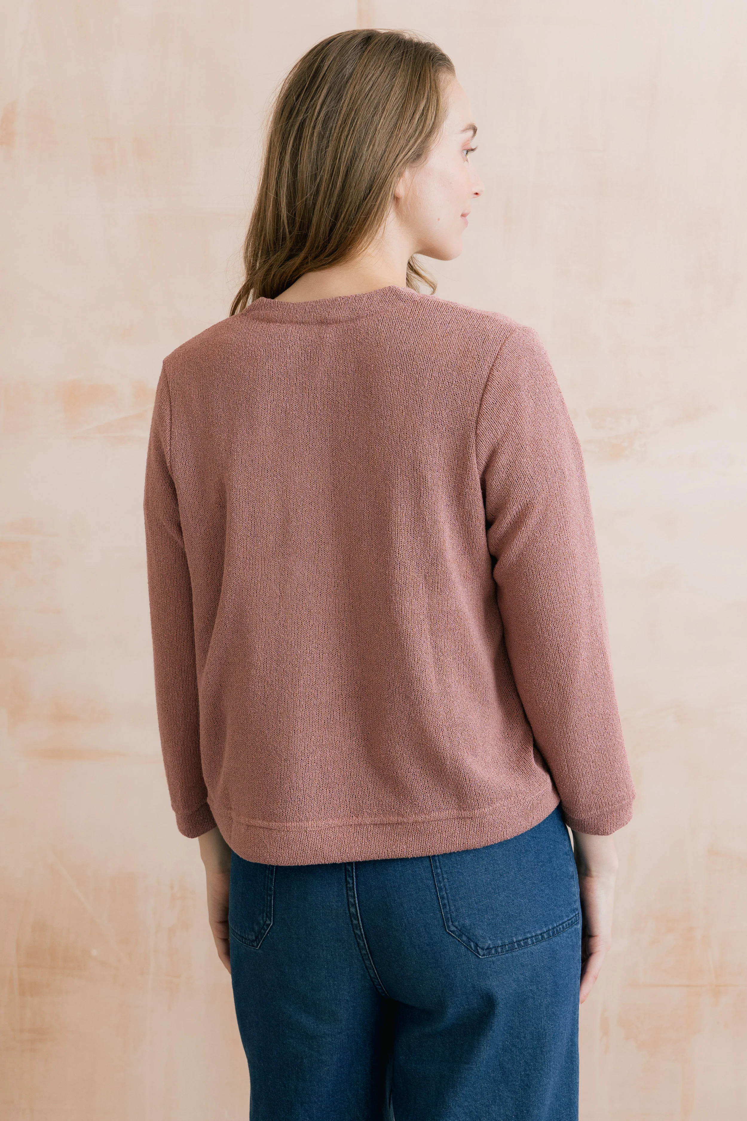 Shore Light Knit Cropped Cardigan Soft Pink - Image 4