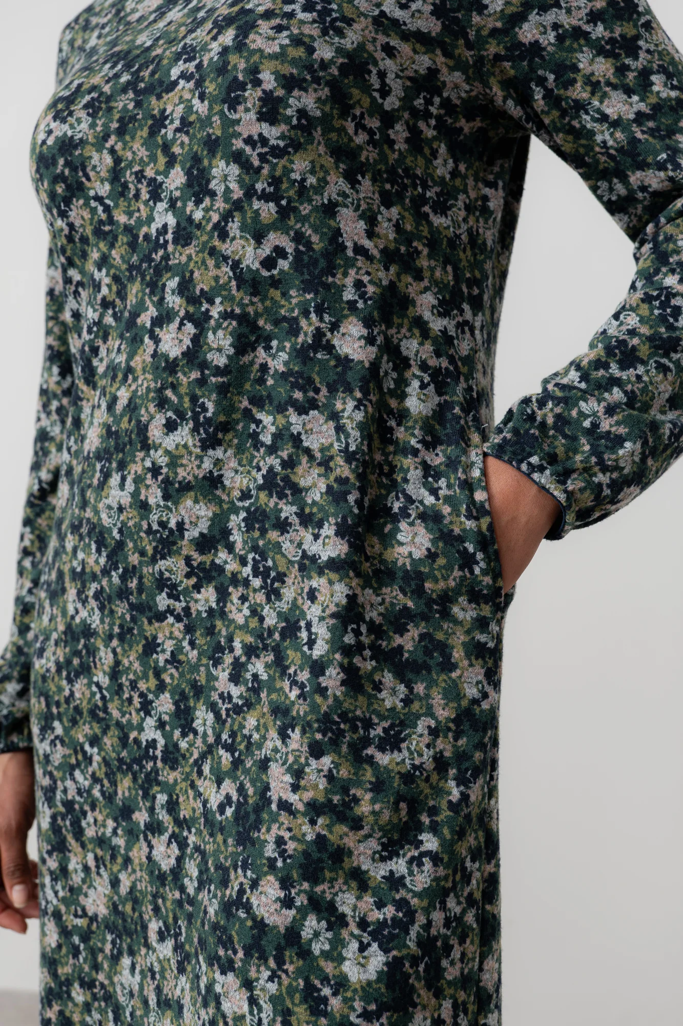 Spruce Floral Print Swing Dress Green - Image 5