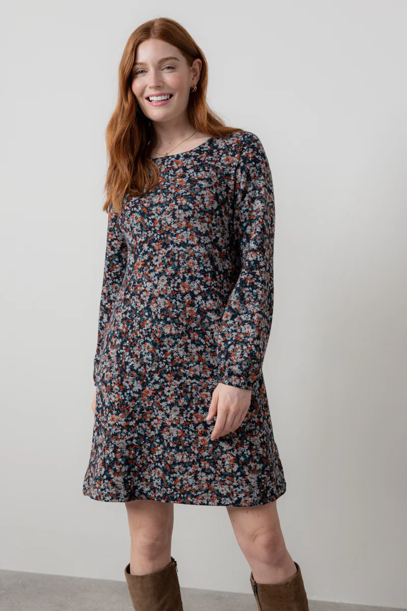 Spruce Ditsy Print Swing Dress Red - Image 3