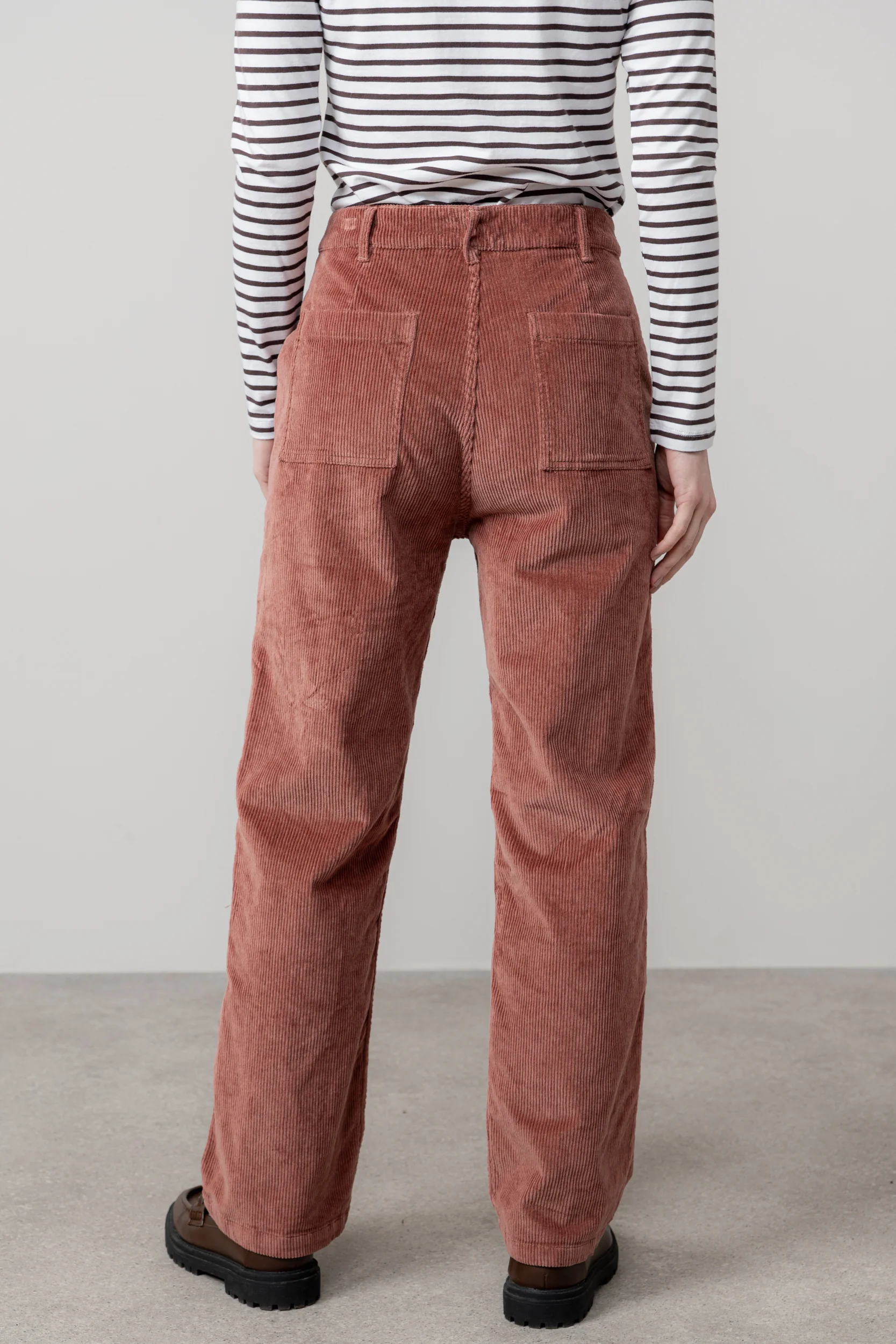 Strachan Stretch Cord Wide Leg Trouser Antique Rose - Image 4