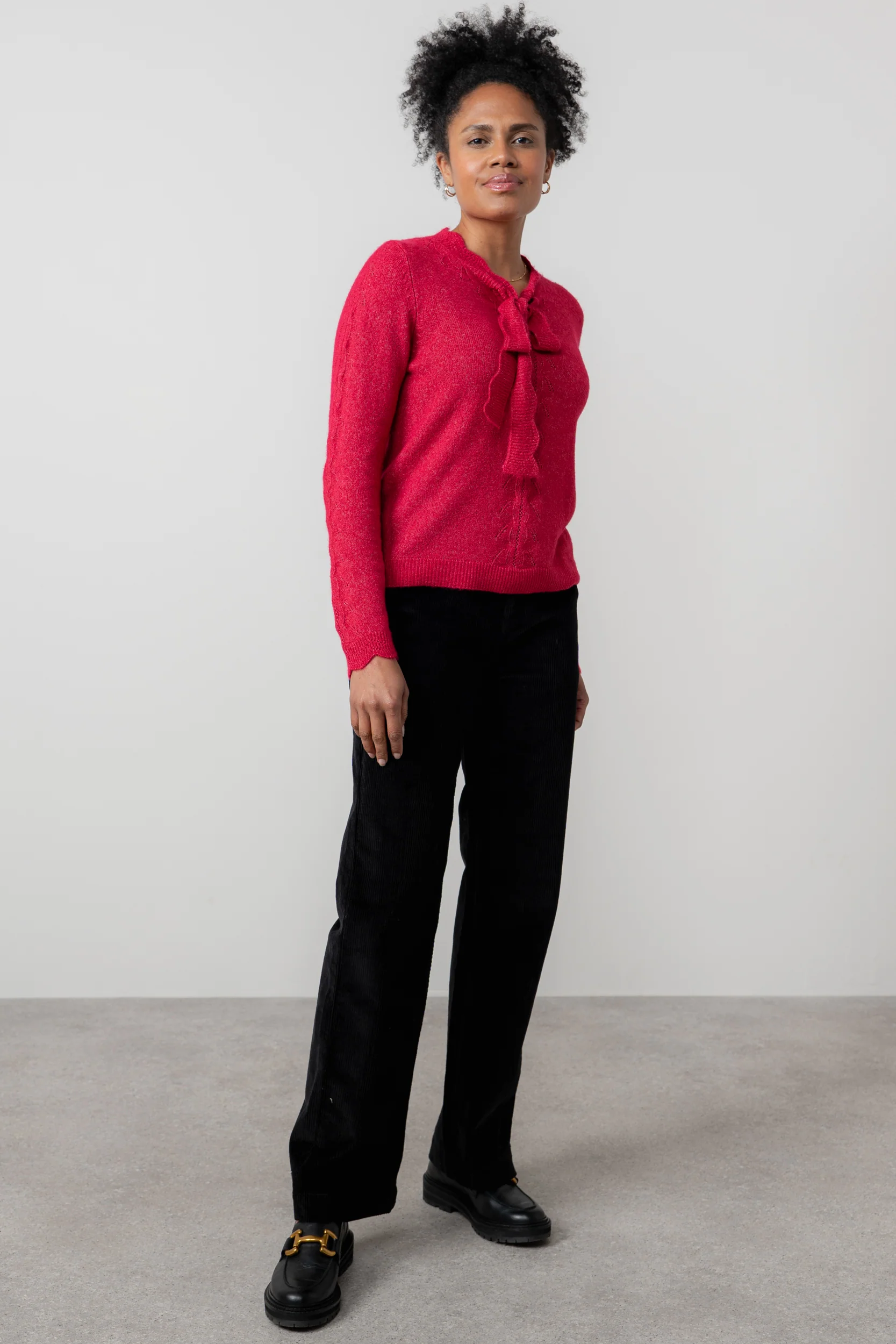 Strachan Stretch Cord Wide Leg Trouser Black - Image 7