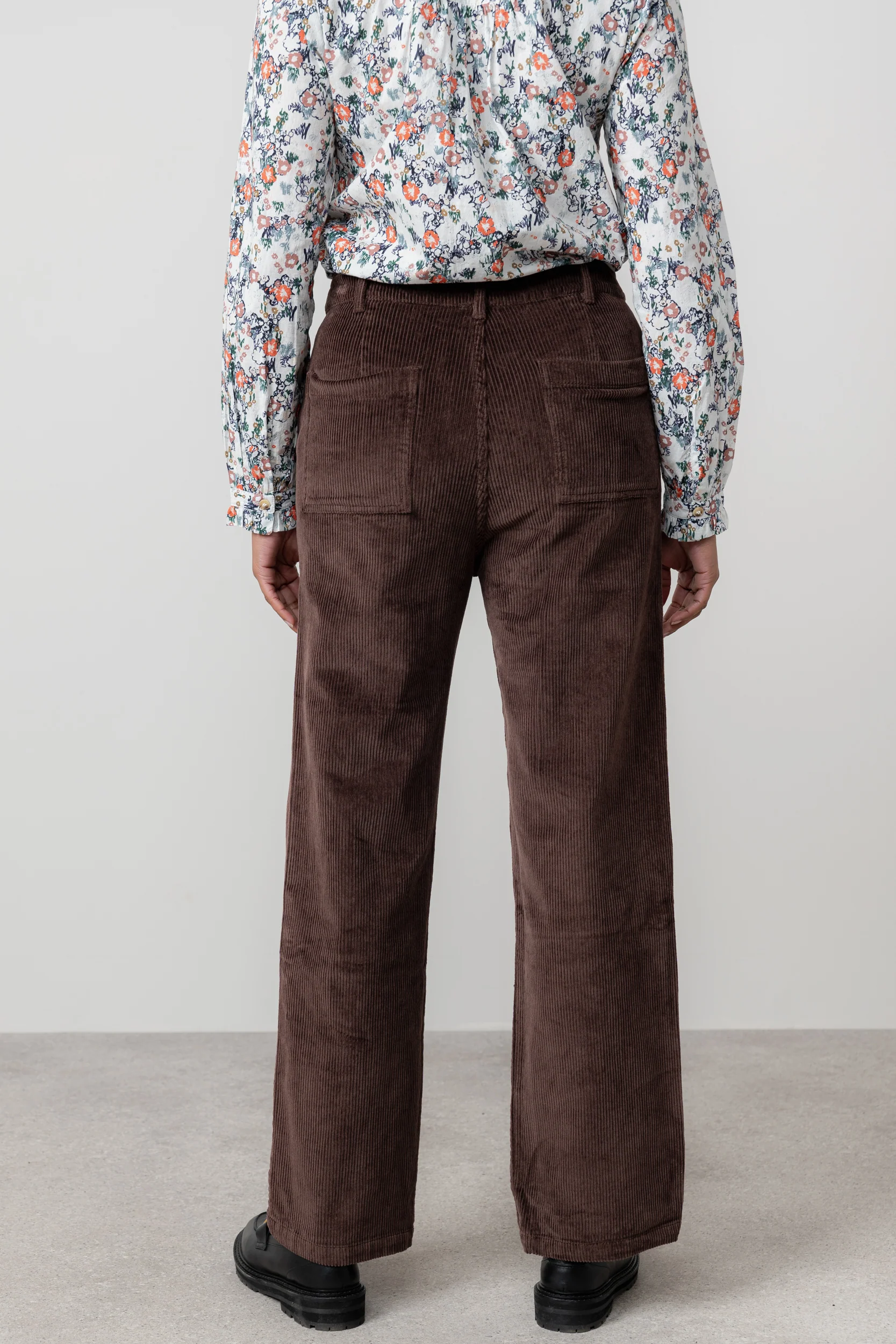Strachan Stretch Cord Wide Leg Trouser Chocolate - Image 4